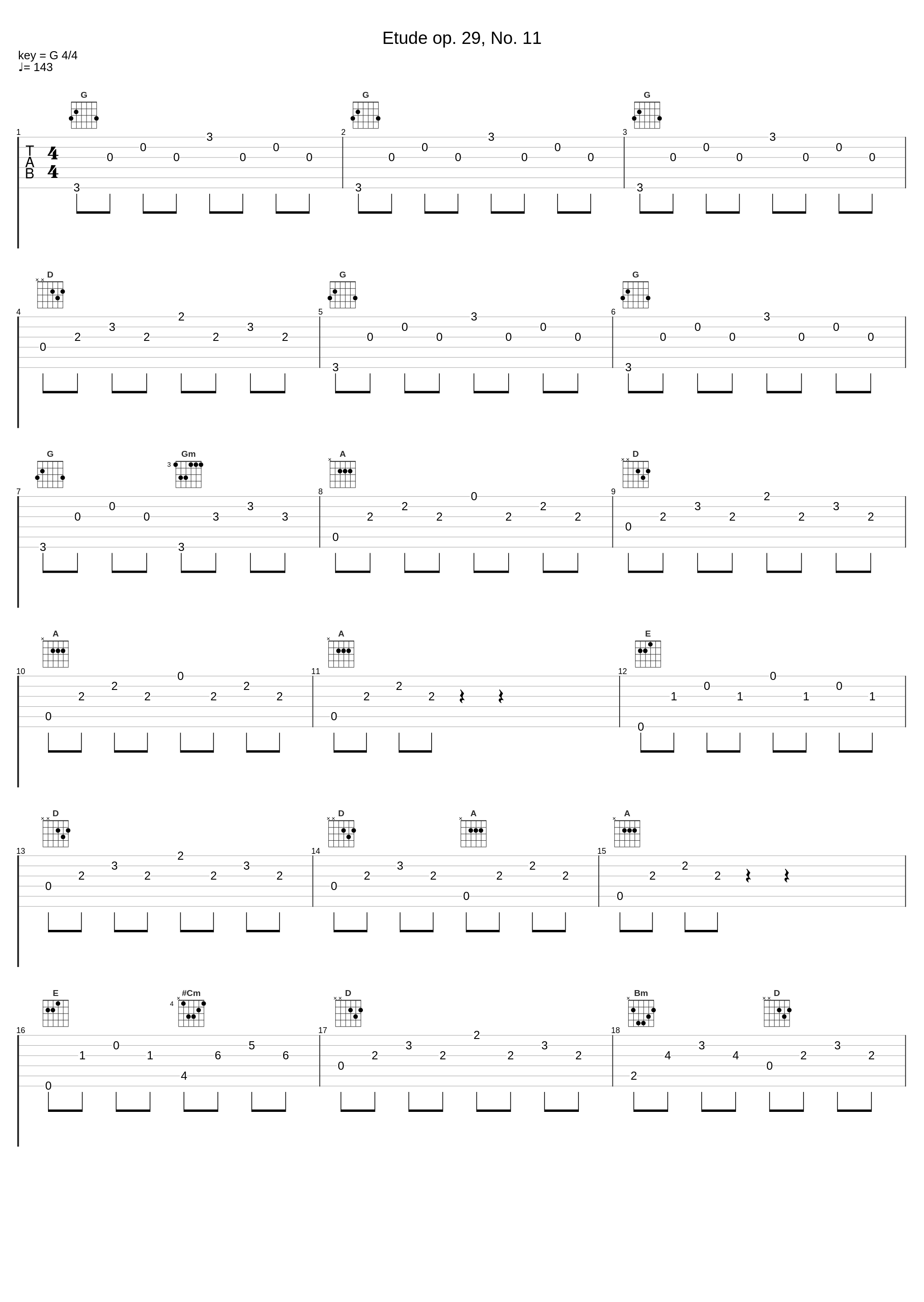 Etude op. 29, No. 11_Andrés Segovia,Fernando Sor_1