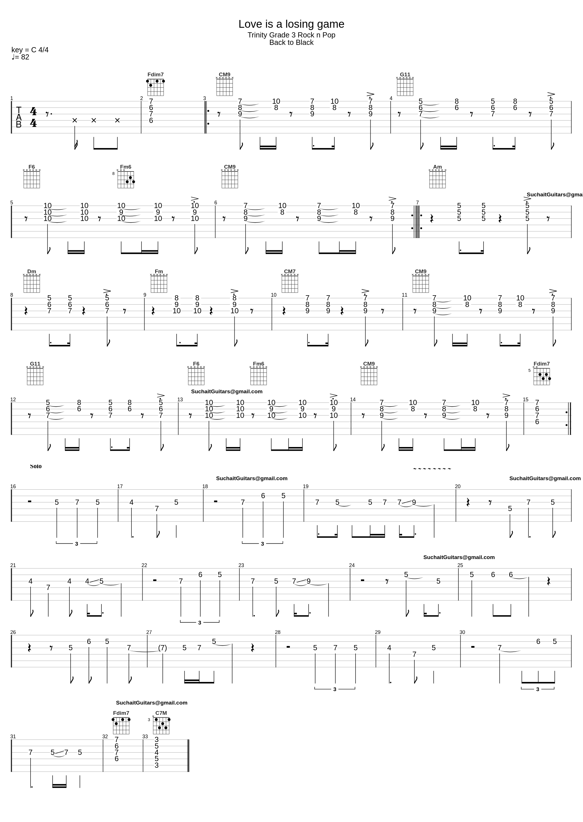 Love is a losing game - Trinity Rock N Pop Guitar Grade 3_Any Winehouse - Suchaitguitars@Gmail.Com_1