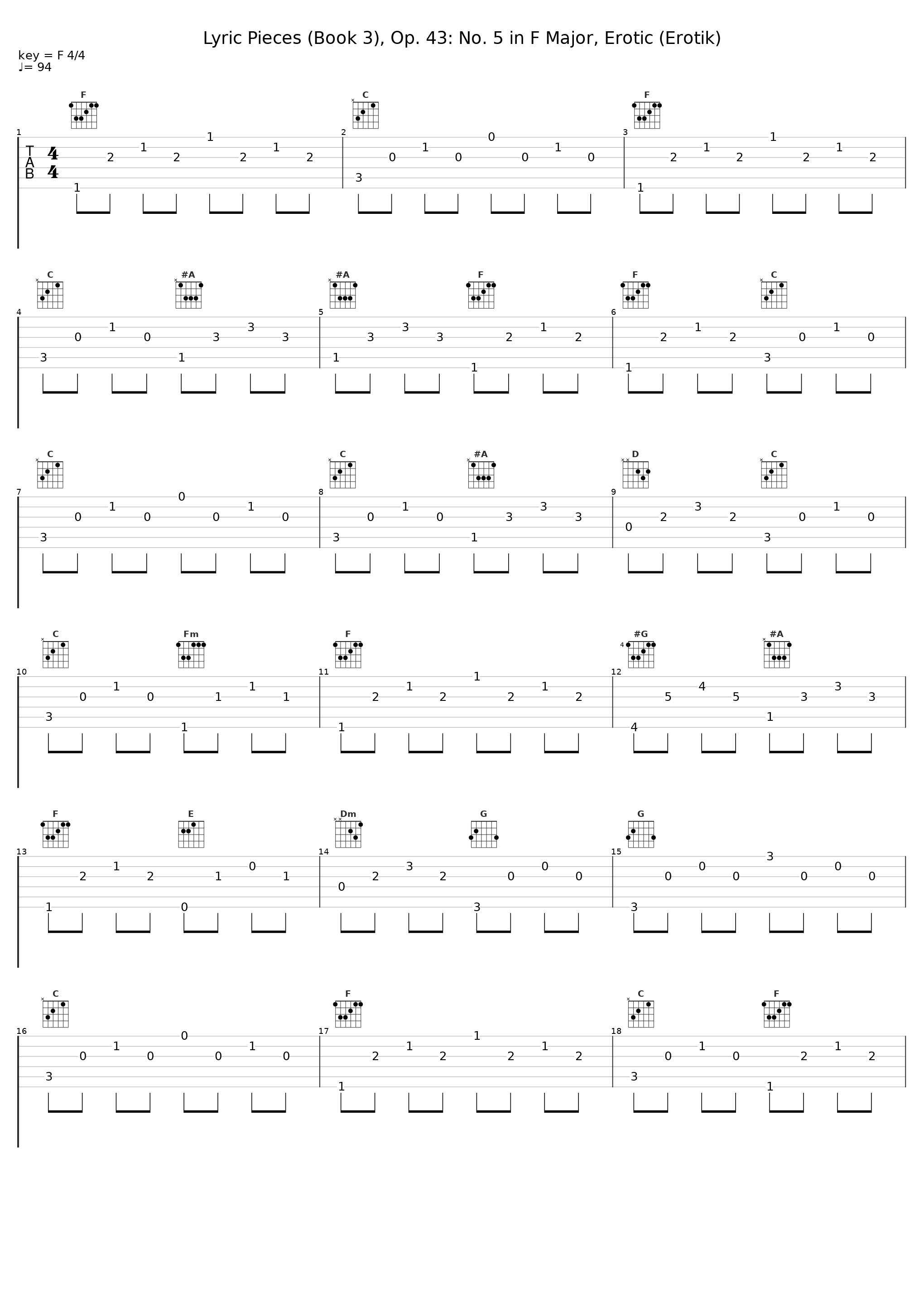 Lyric Pieces (Book 3), Op. 43: No. 5 in F Major, Erotic (Erotik)_Walter Gieseking_1