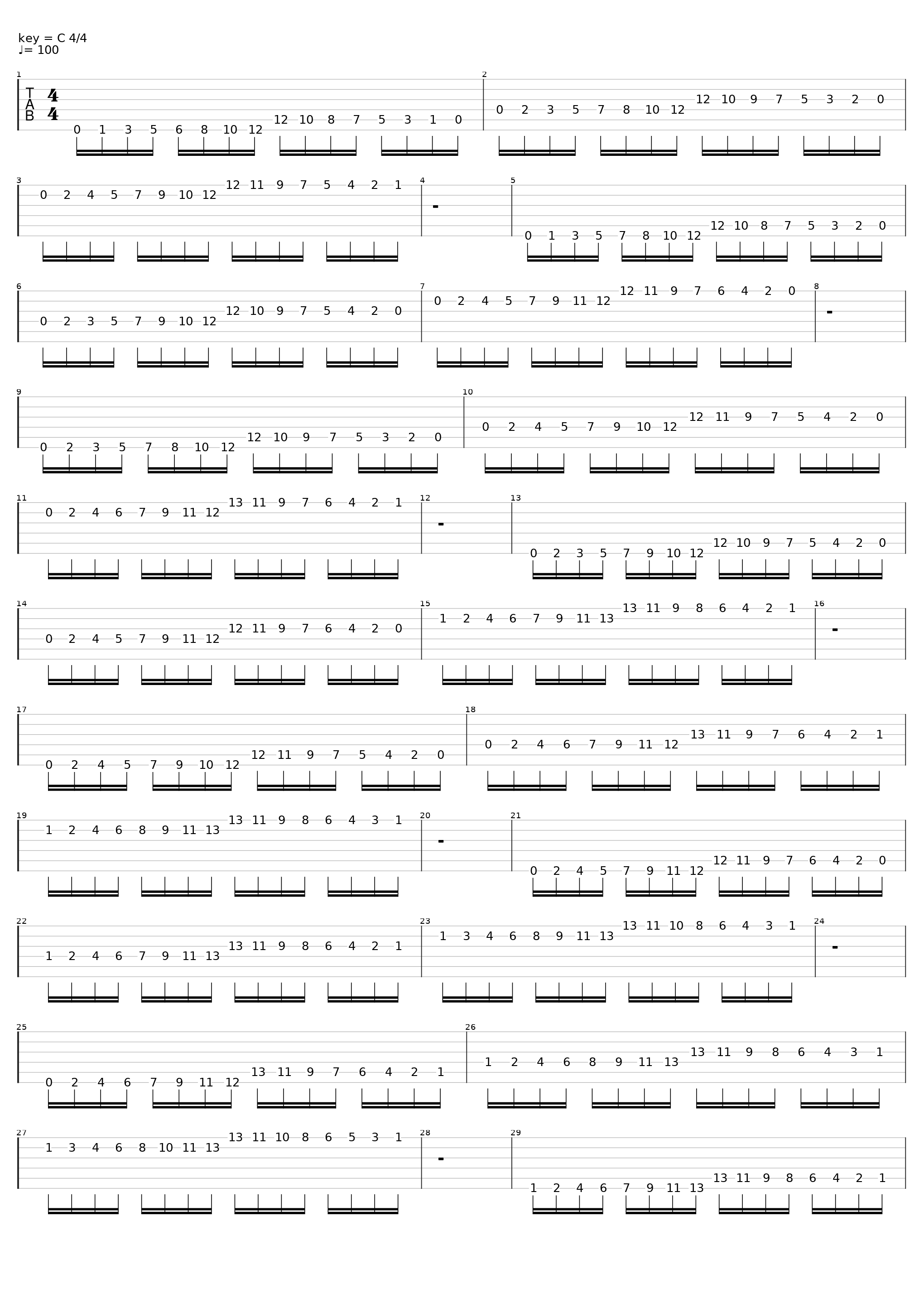 scale practice 6 string Bass_Q_1