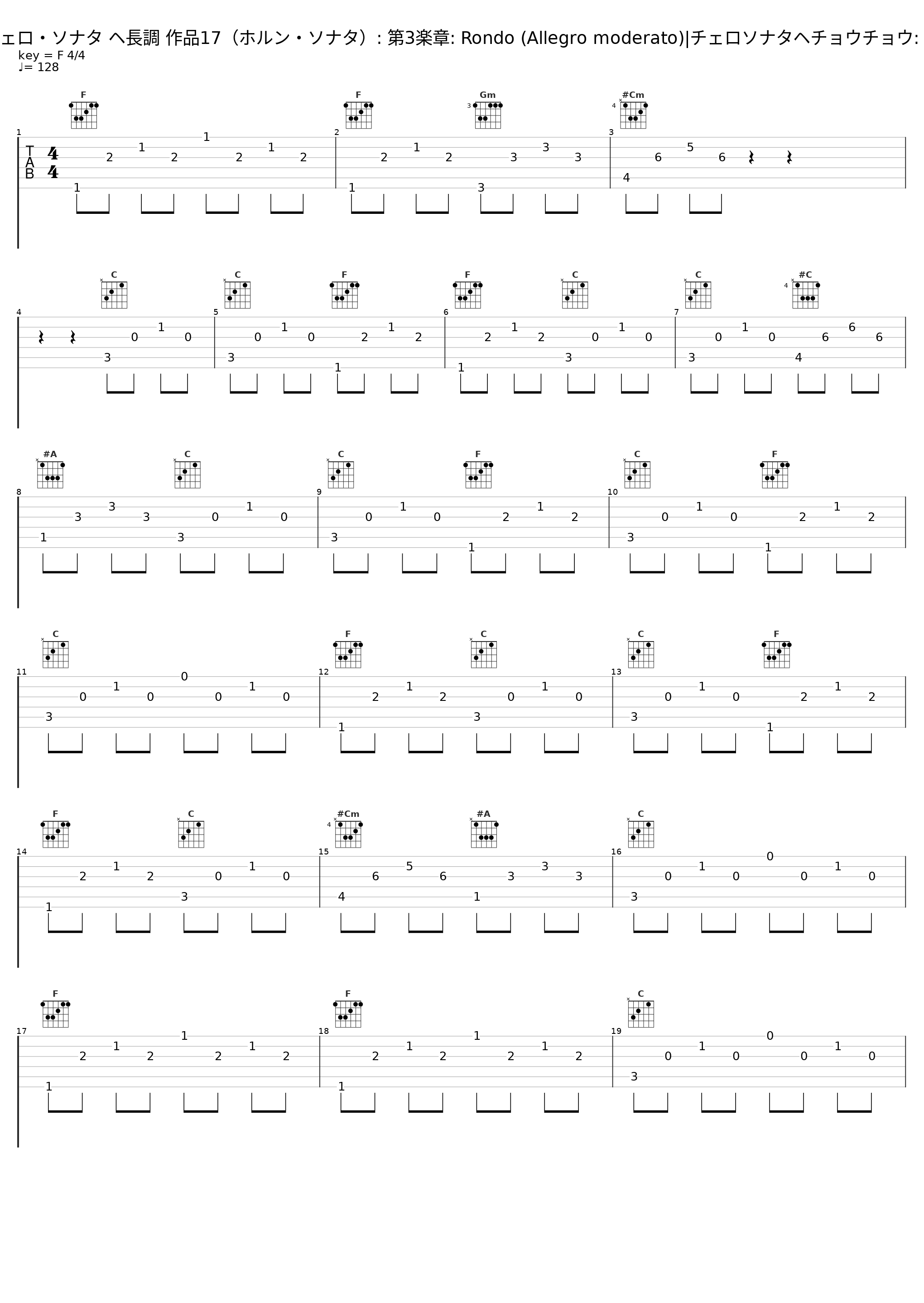 3. Rondo (Allegro moderato) (チェロ・ソナタ  ヘ長調  作品17（ホルン・ソナタ）: 第3楽章:  Rondo (Allegro moderato)|チェロソナタヘチョウチョウ: ロンド) (Arr. for Cello and Piano)_Pablo Casals,Mieczyslaw Horszowski_1