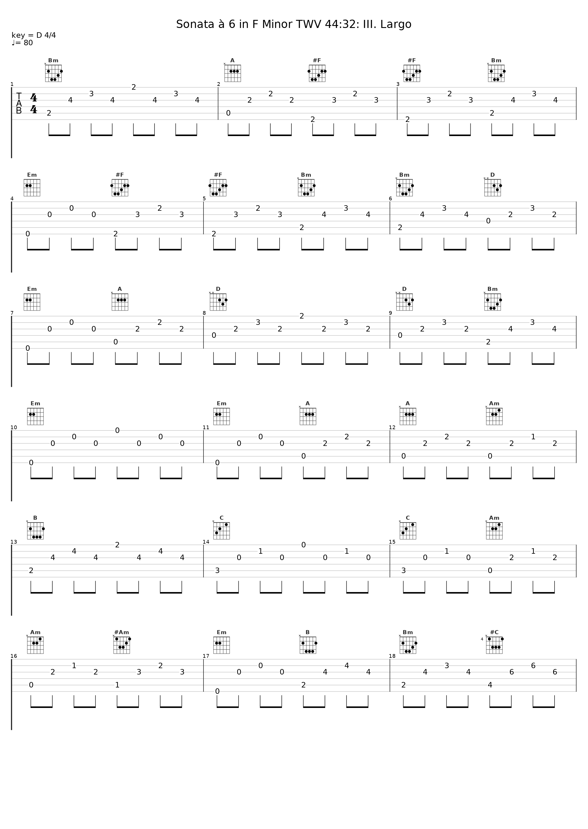 Sonata à 6 in F Minor TWV 44:32: III. Largo_Harmonie Universelle,Georg Philipp Telemann_1