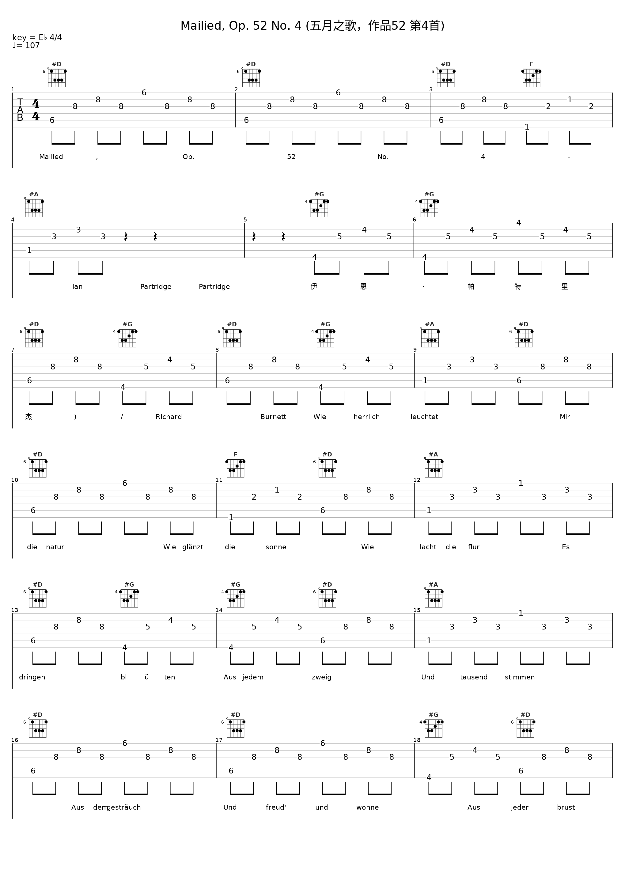 Mailied, Op. 52 No. 4 (五月之歌，作品52 第4首)_Ian Partridge,Richard Burnett_1