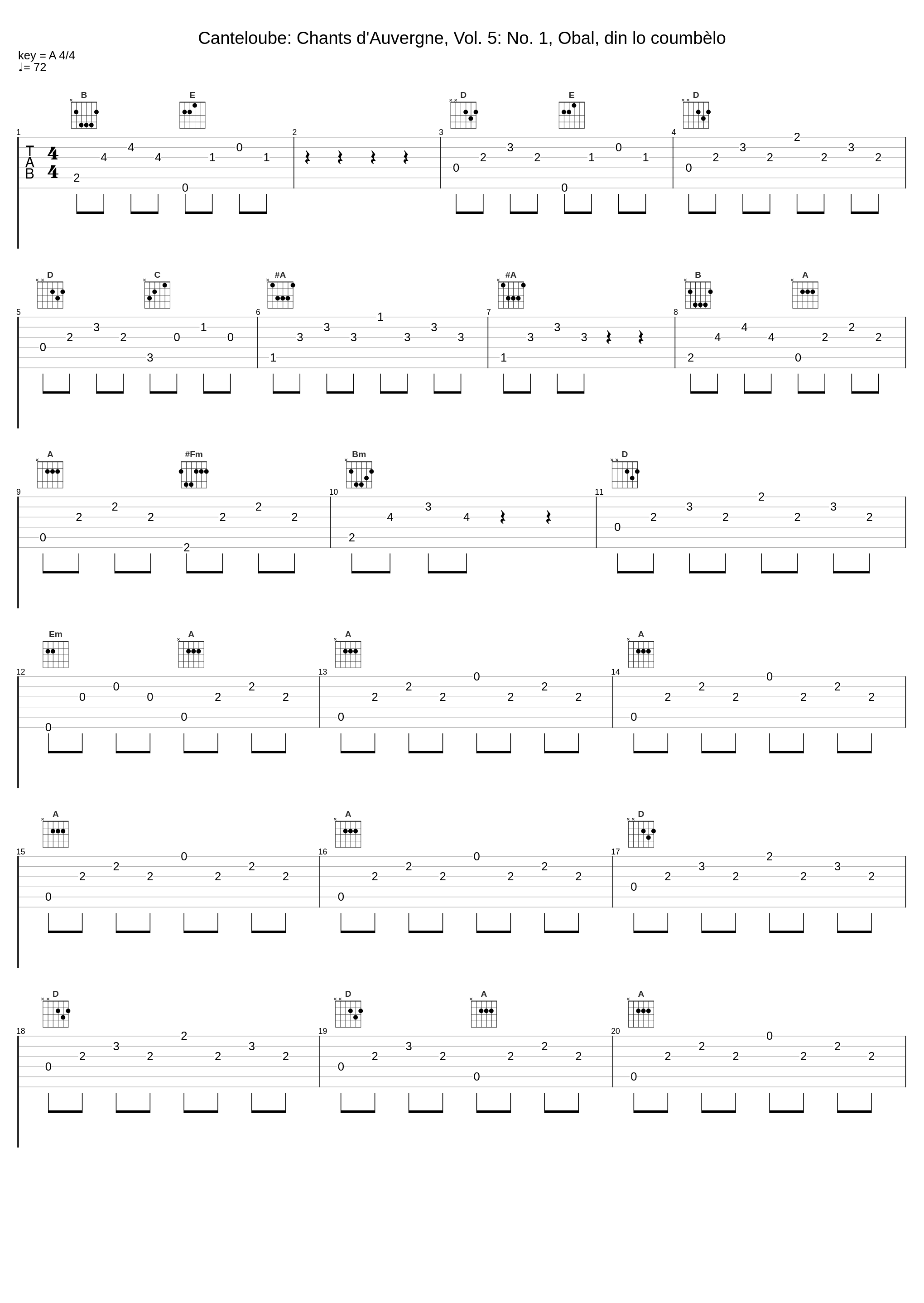 Canteloube: Chants d'Auvergne, Vol. 5: No. 1, Obal, din lo coumbèlo_Victoria De Los Angeles_1