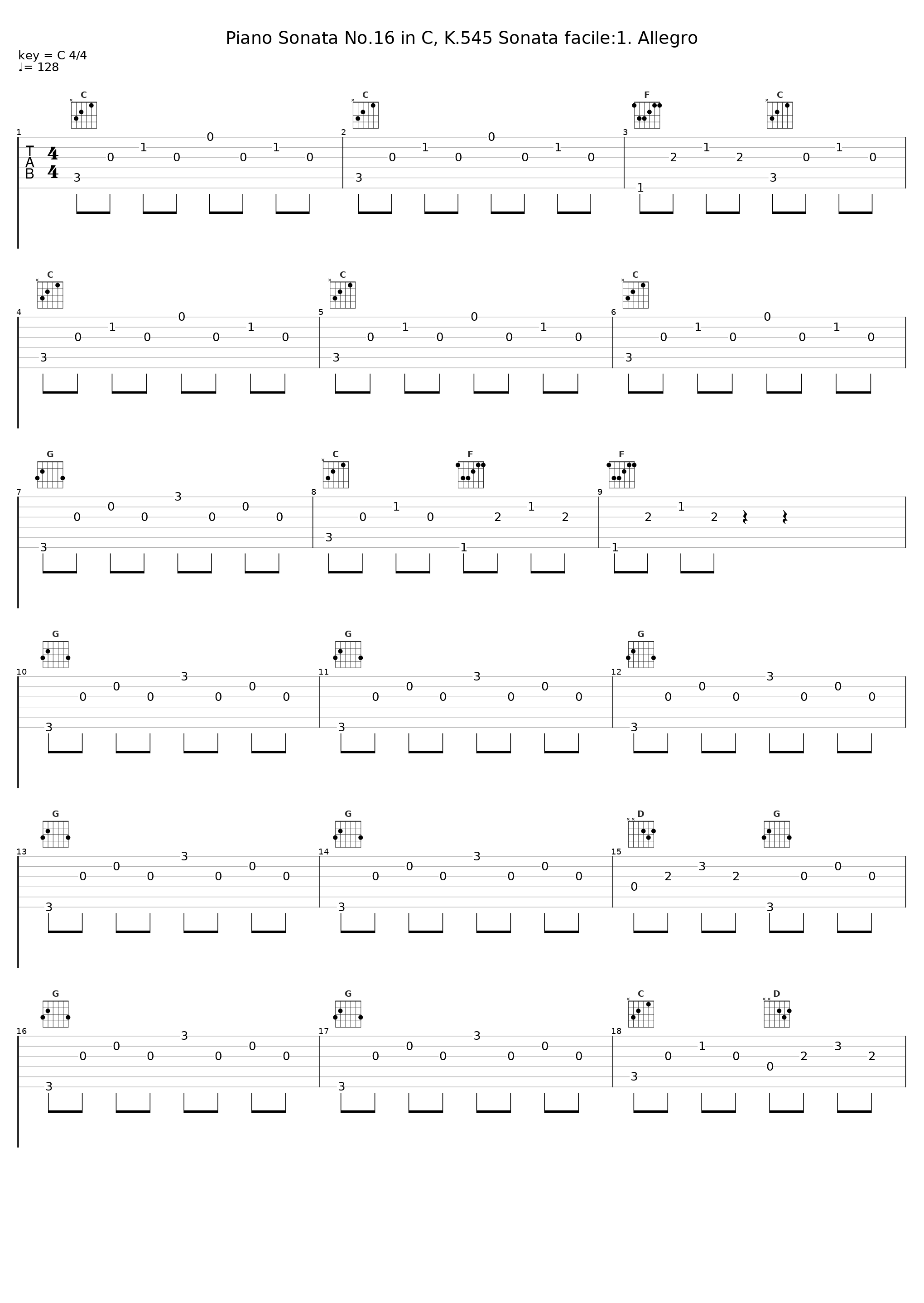 Piano Sonata No.16 in C, K.545 Sonata facile:1. Allegro_內田光子_1