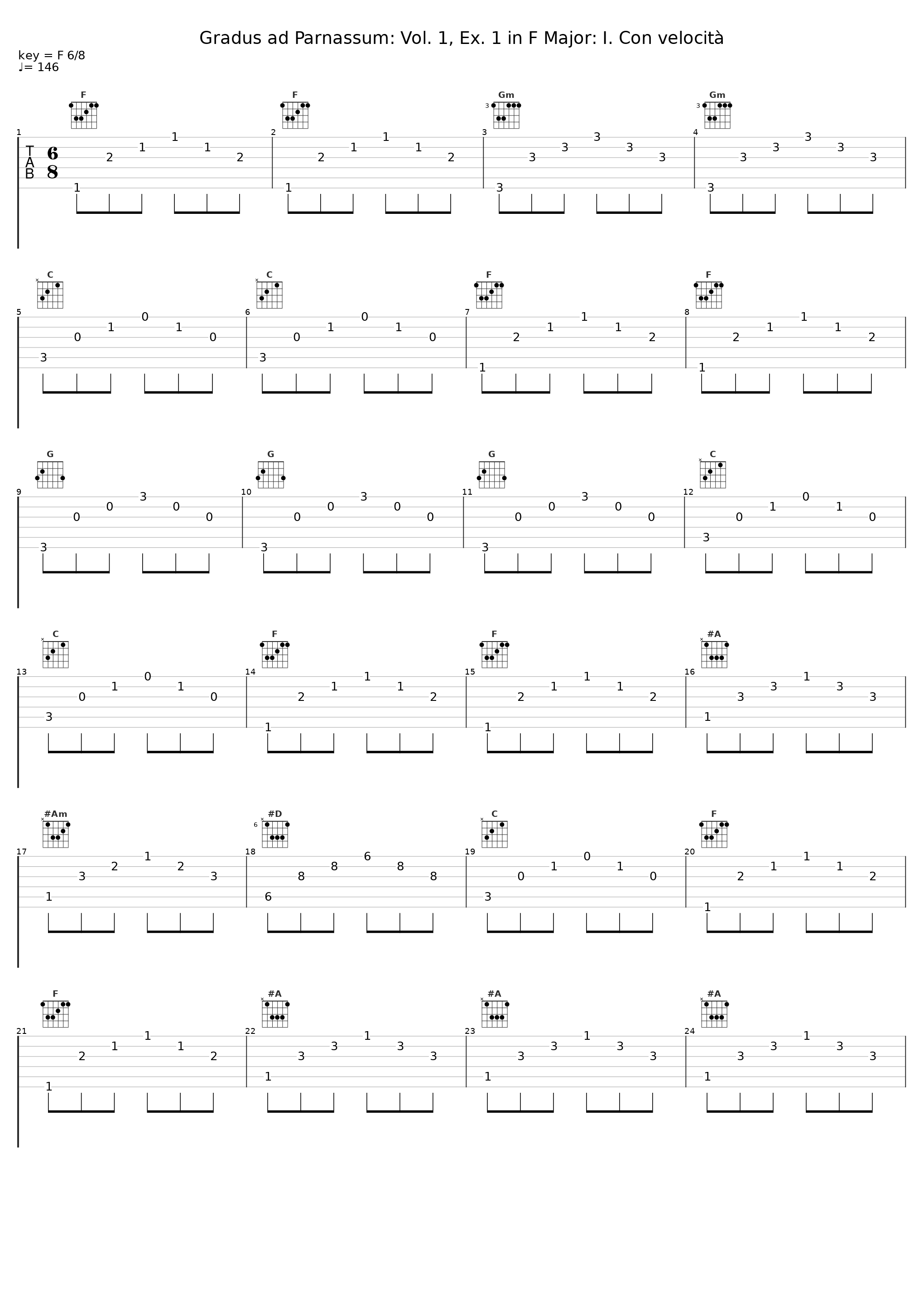 Gradus ad Parnassum: Vol. 1, Ex. 1 in F Major: I. Con velocità_Andrea Bacchetti_1