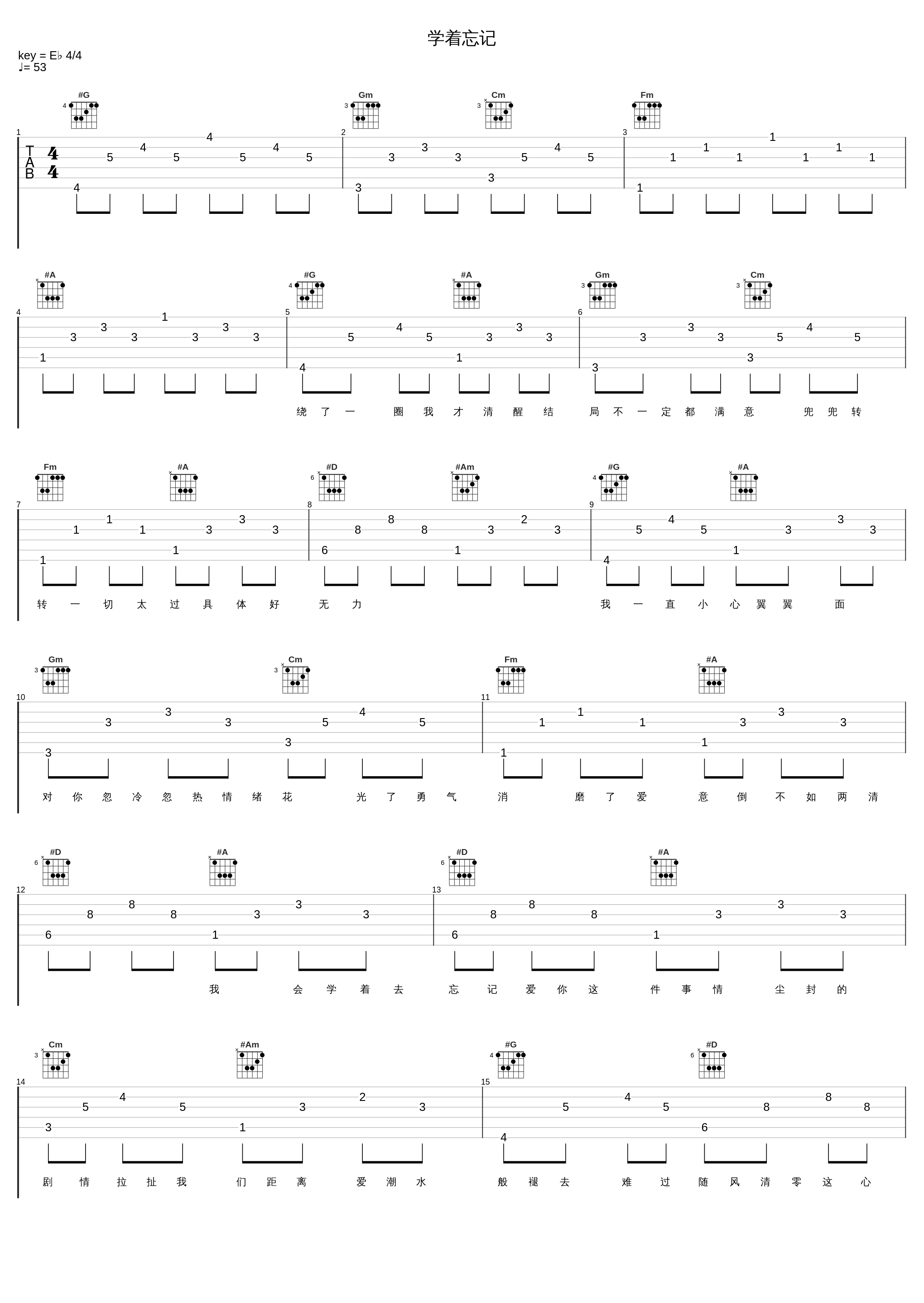 学着忘记_丫蛋蛋（马启涵）_1