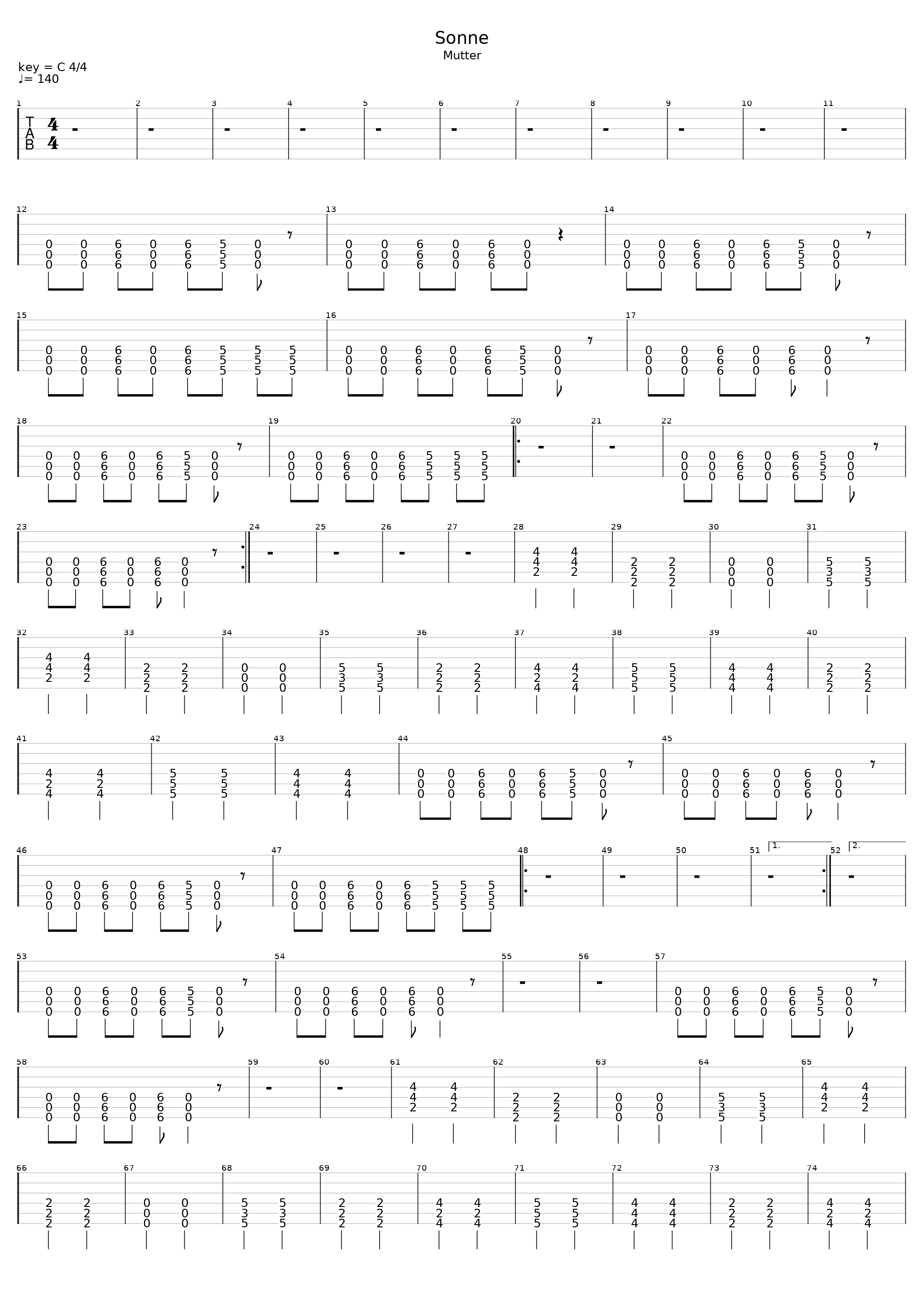 Sonne (Drop D)_Rammstein_1