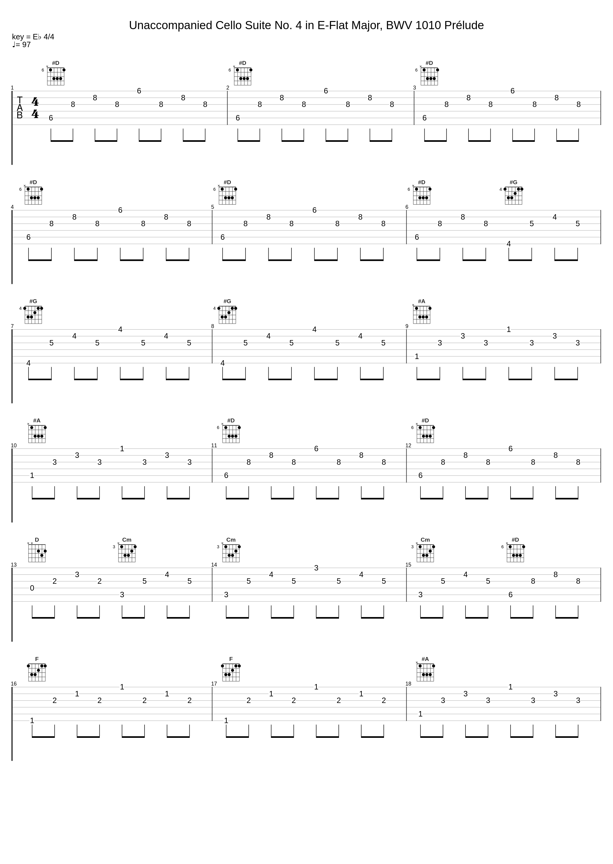 Unaccompanied Cello Suite No. 4 in E-Flat Major, BWV 1010 Prélude_马友友_1