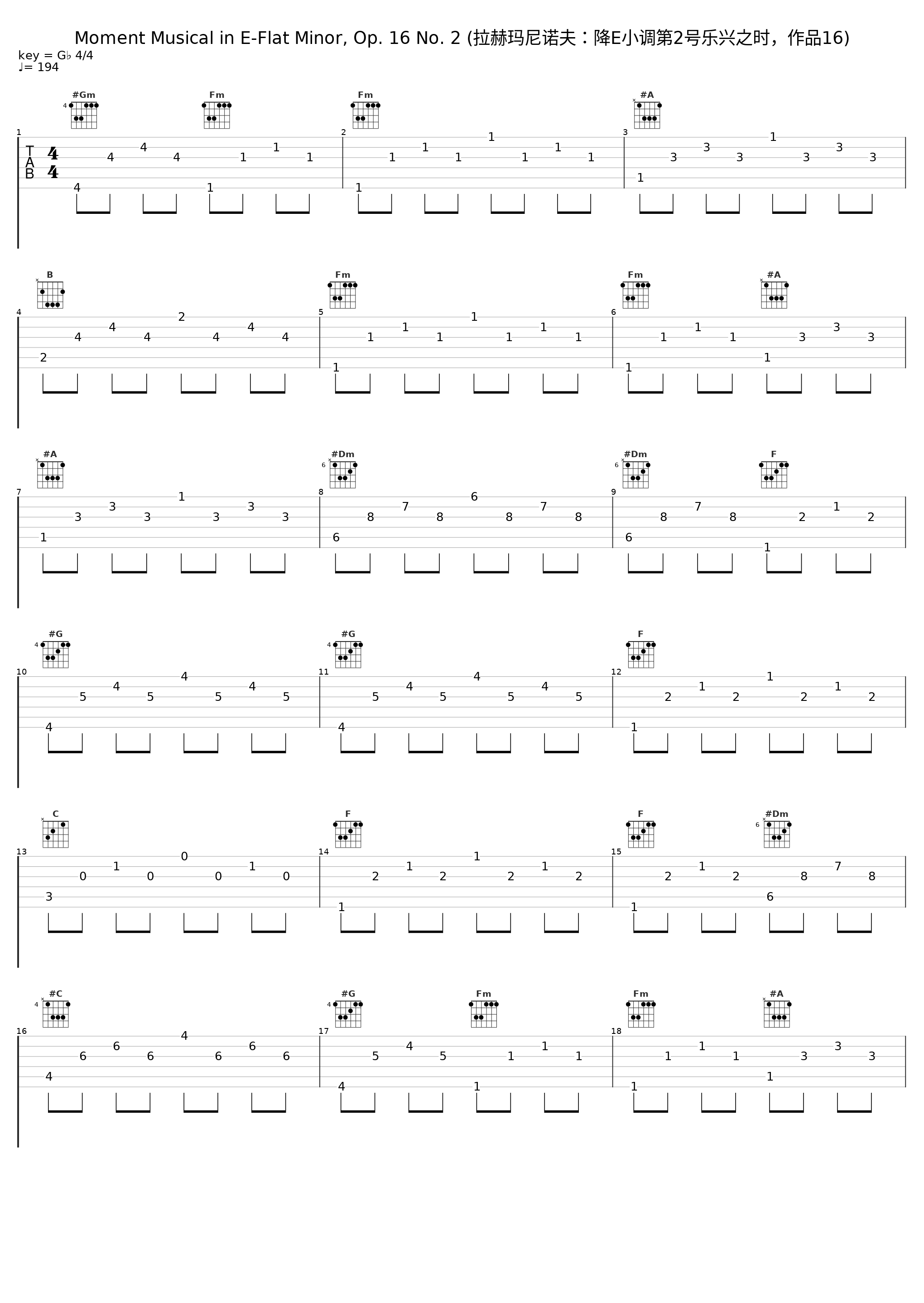 Moment Musical in E-Flat Minor, Op. 16 No. 2 (拉赫玛尼诺夫：降E小调第2号乐兴之时，作品16)_Arcadi Volodos,Sergei Rachmaninoff_1