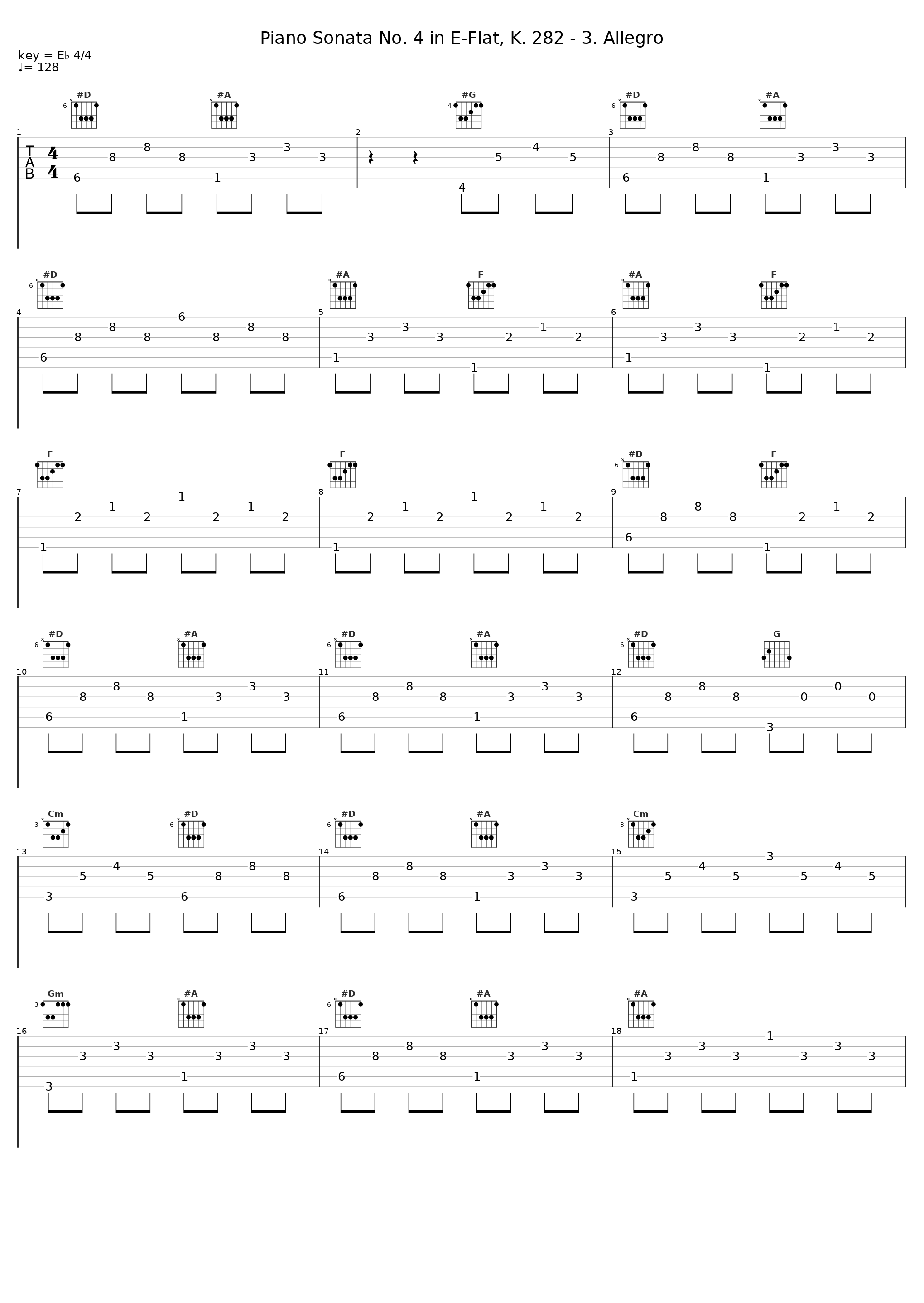 Piano Sonata No. 4 in E-Flat, K. 282 - 3. Allegro_內田光子_1