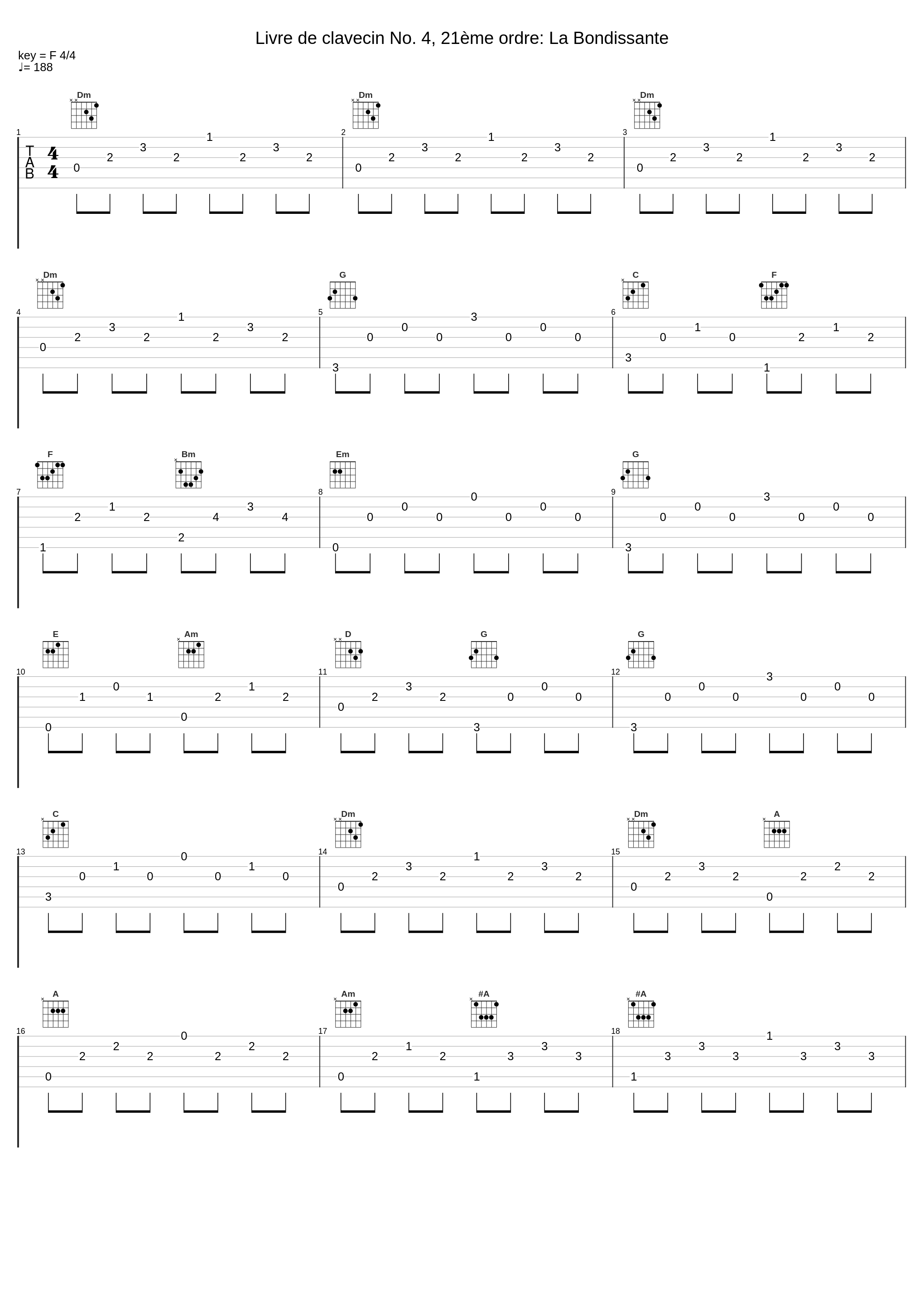 Livre de clavecin No. 4, 21ème ordre: La Bondissante_Blandine Rannou,Francois Couperin_1