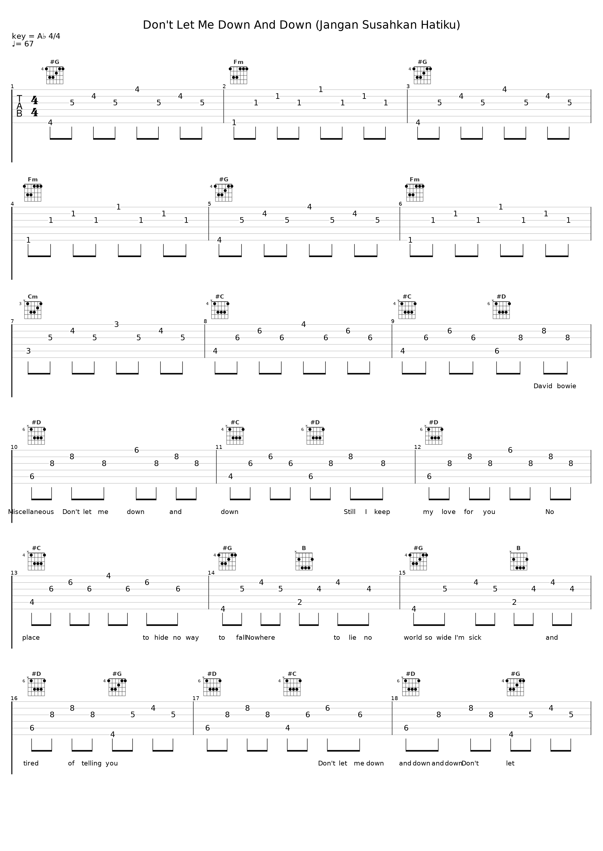 Don't Let Me Down And Down (Jangan Susahkan Hatiku)_David Bowie_1