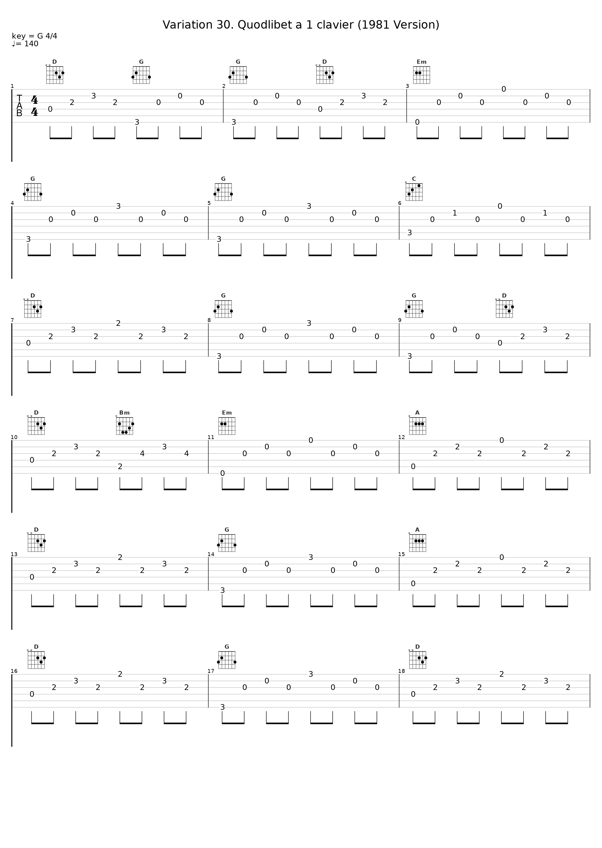 Variation 30. Quodlibet a 1 clavier (1981 Version)_Glenn Gould_1