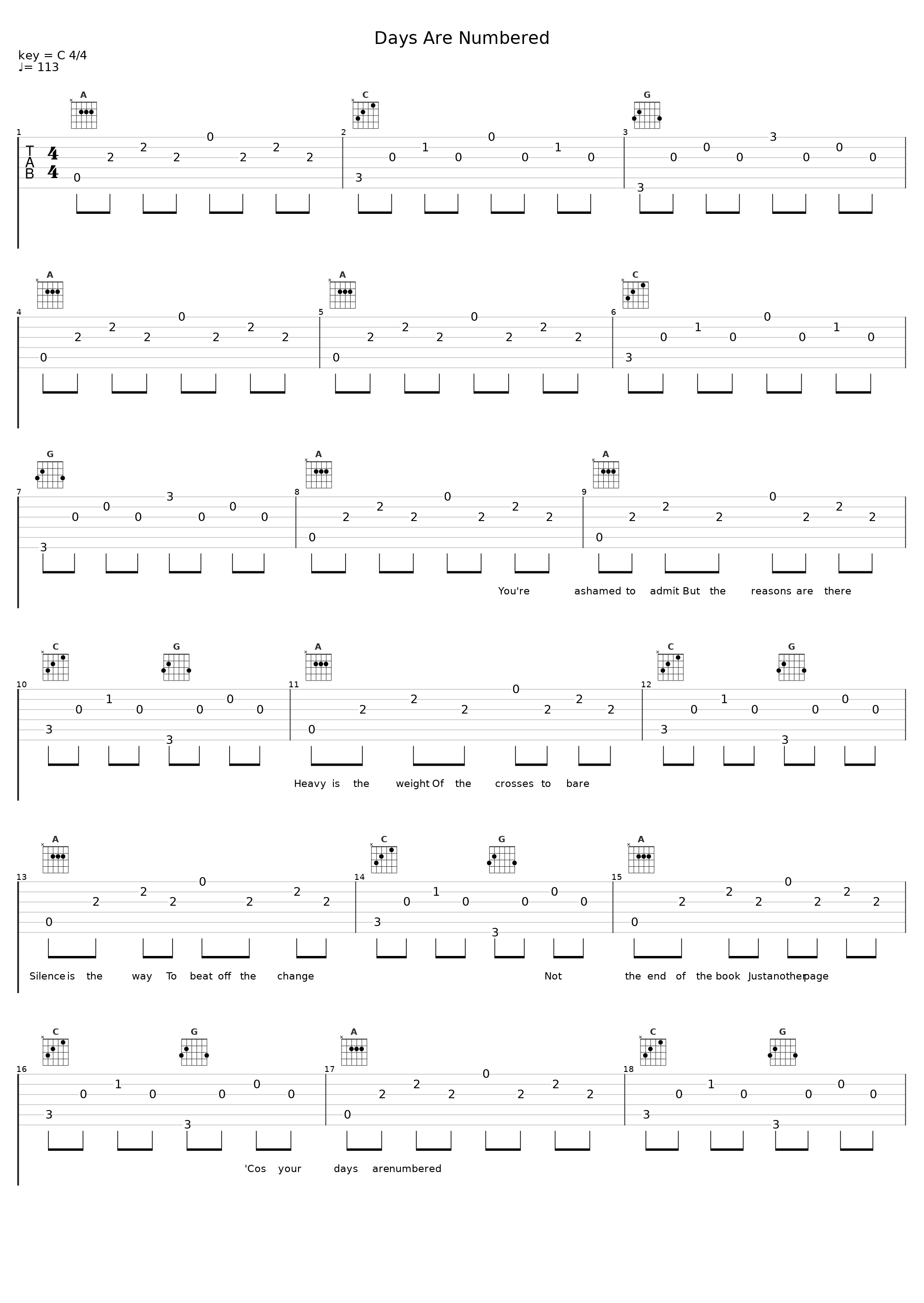 Days Are Numbered_One Way System_1