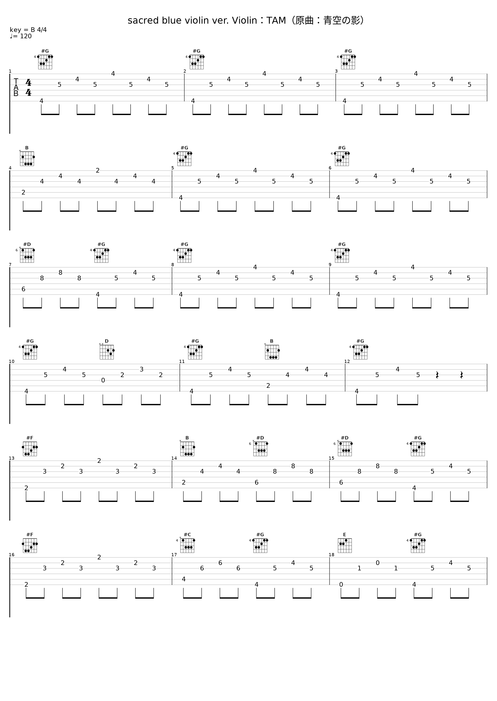 sacred blue violin ver. Violin：TAM（原曲：青空の影）_TAMUSIC_1