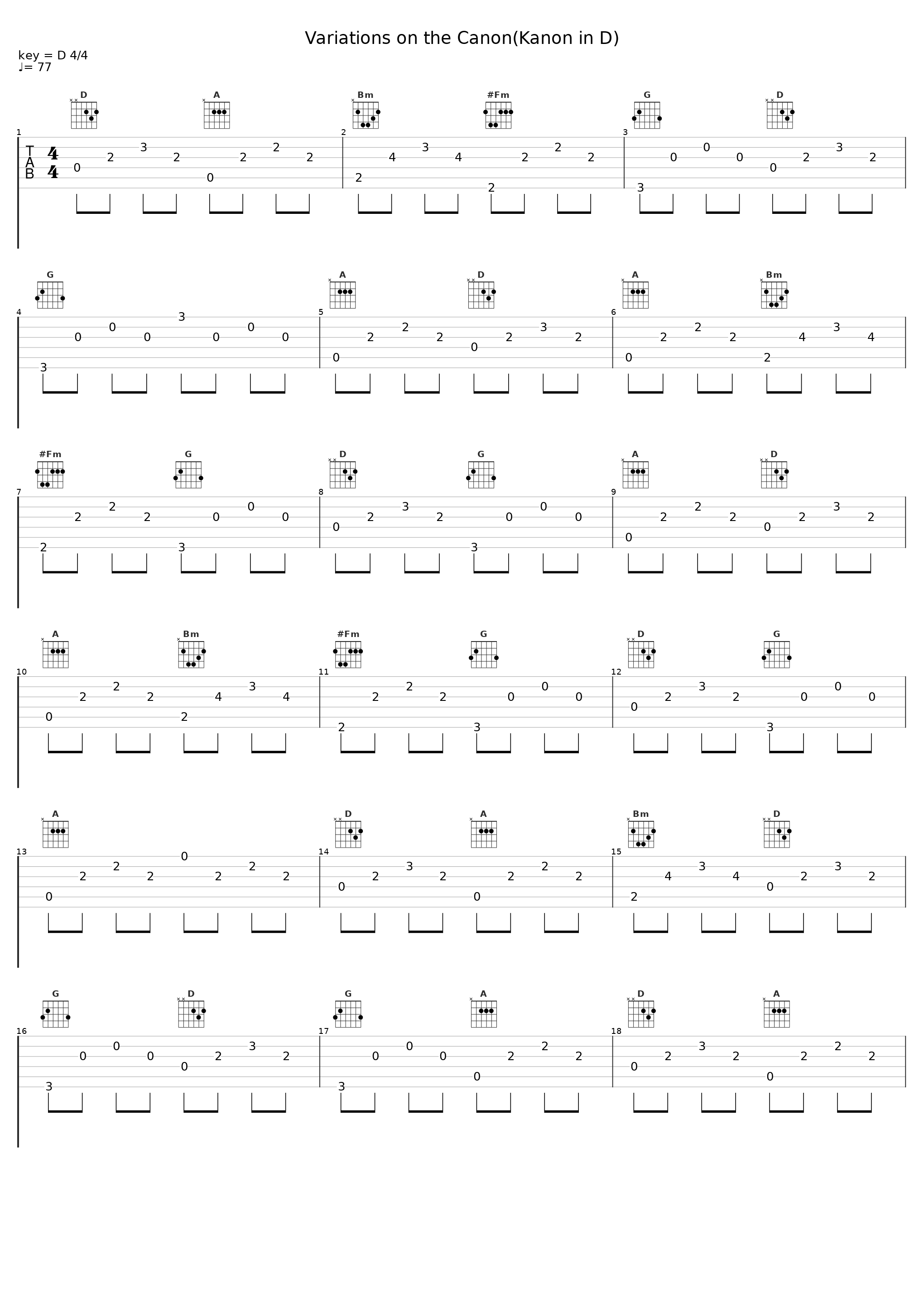 Variations on the Canon(Kanon in D)_Michael Silverman_1