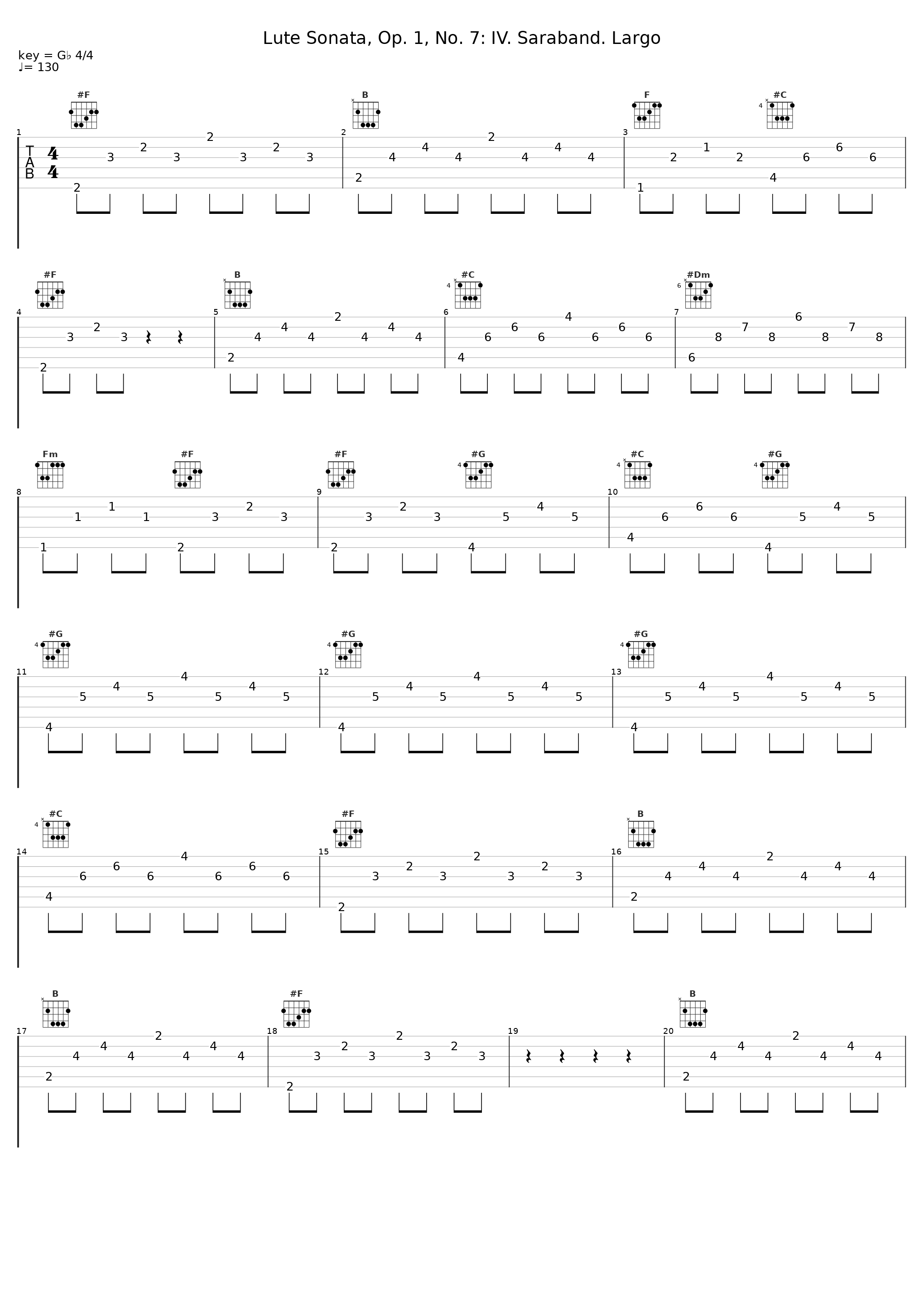 Lute Sonata, Op. 1, No. 7: IV. Saraband. Largo_Luciano Contini_1
