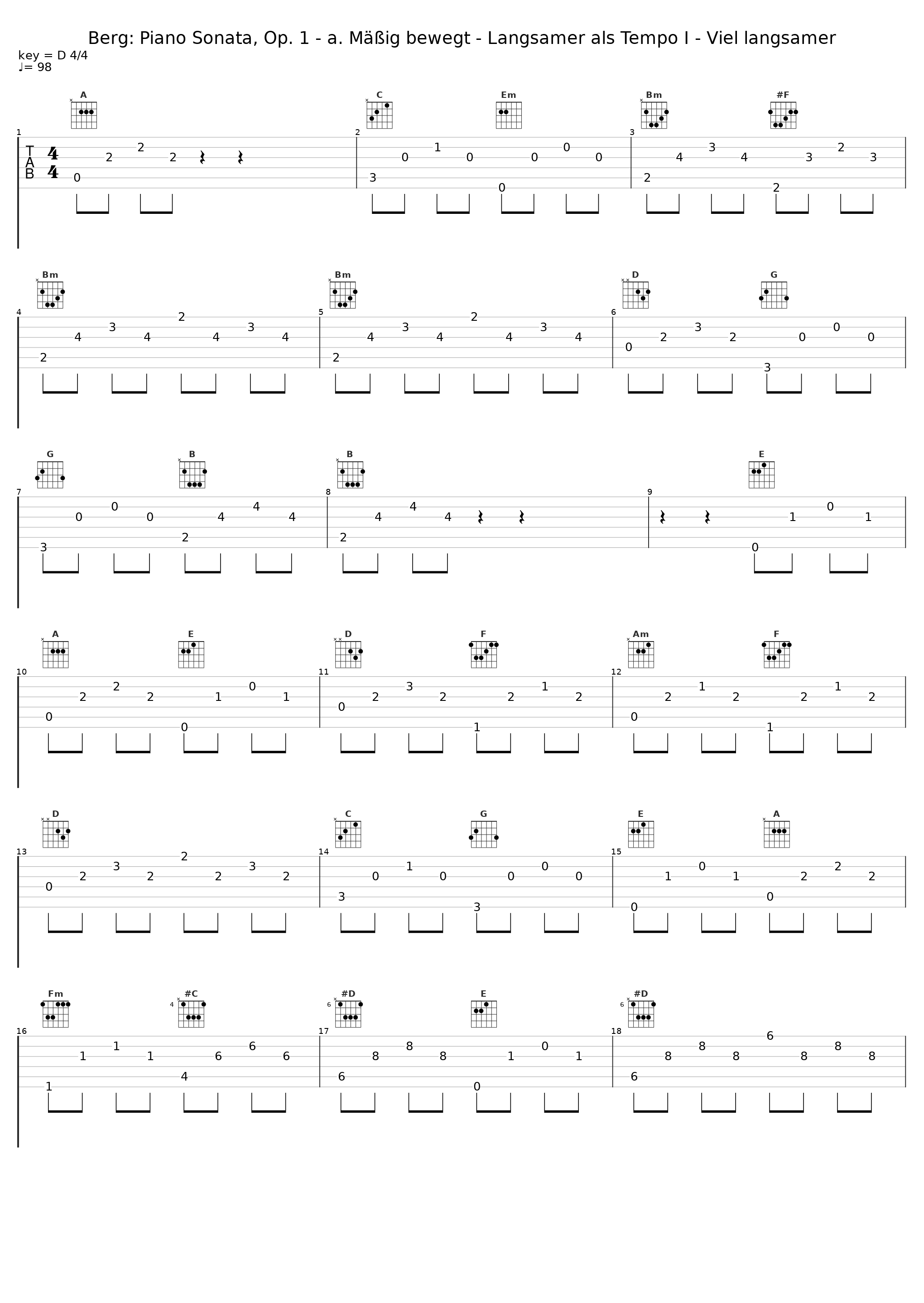 Berg: Piano Sonata, Op. 1 - a. Mäßig bewegt - Langsamer als Tempo I - Viel langsamer_赵成珍_1