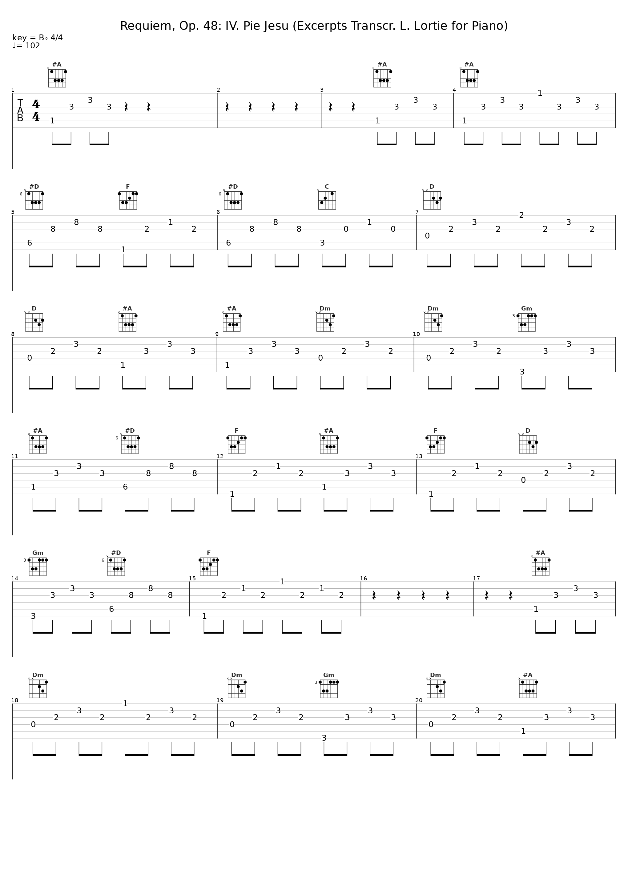 Requiem, Op. 48: IV. Pie Jesu (Excerpts Transcr. L. Lortie for Piano)_Louis Lortie_1