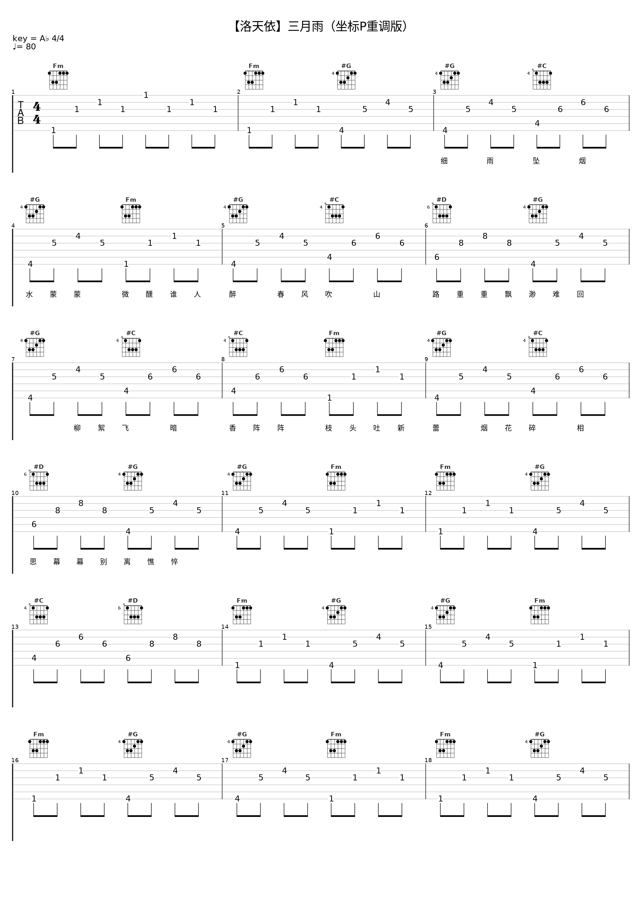 【洛天依】三月雨（坐标P重调版）_踏云社,坐标P,洛天依_1