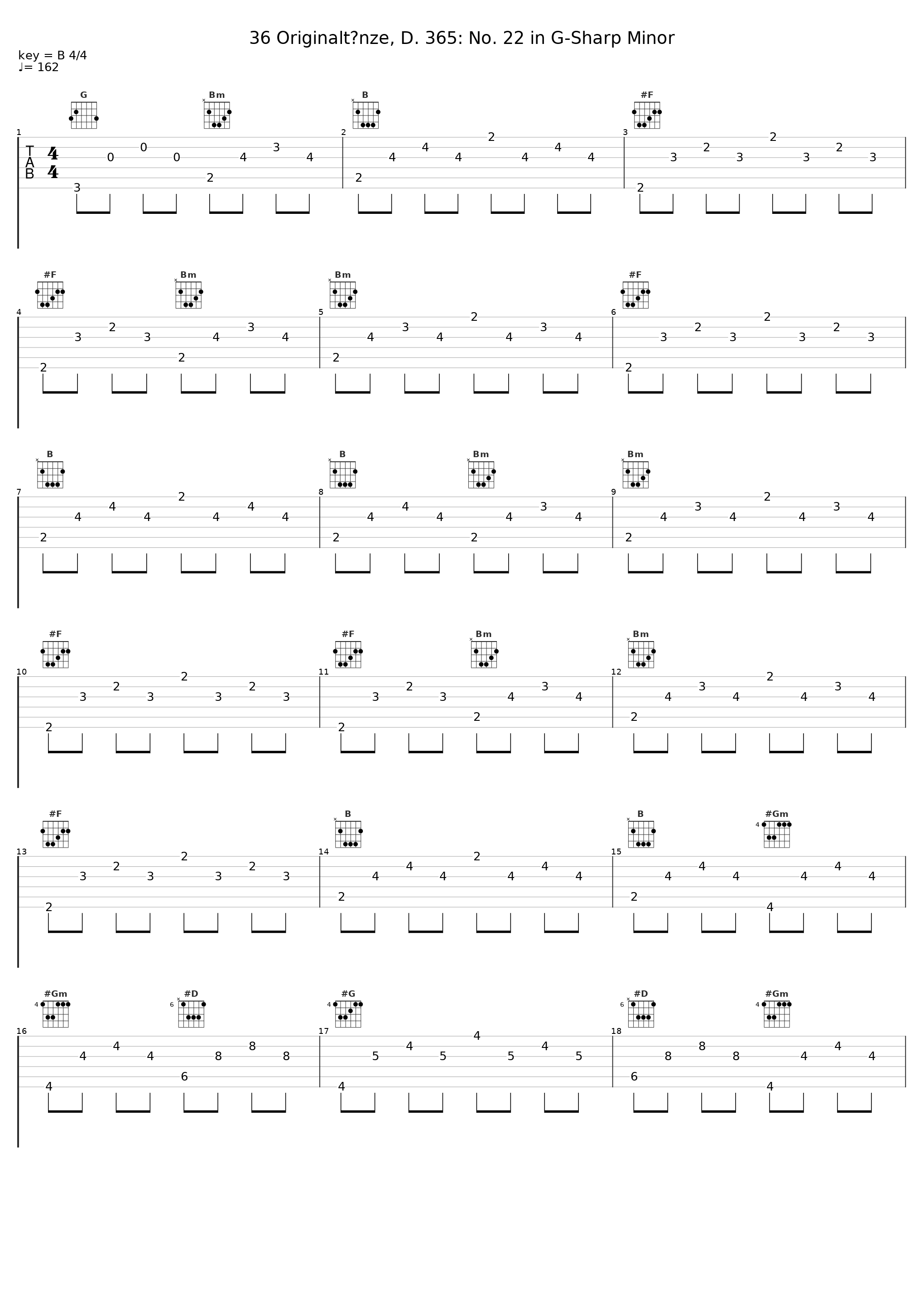 36 Originaltänze, D. 365: No. 22 in G-Sharp Minor_Franz Schubert,Mu Dimon,Songs of Birdland_1