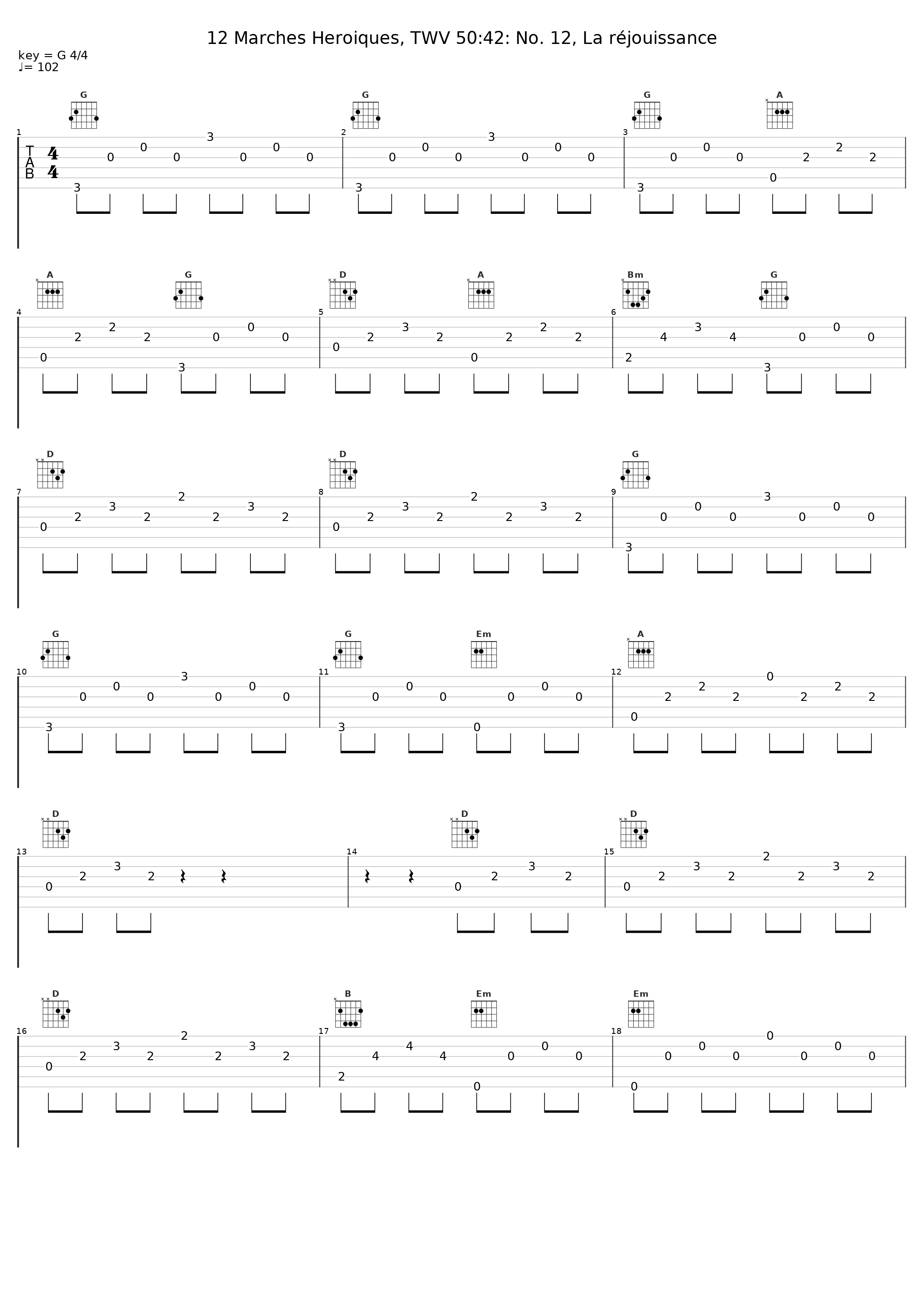 12 Marches Heroiques, TWV 50:42: No. 12, La réjouissance_Guy Touvron,Günther Fetz_1