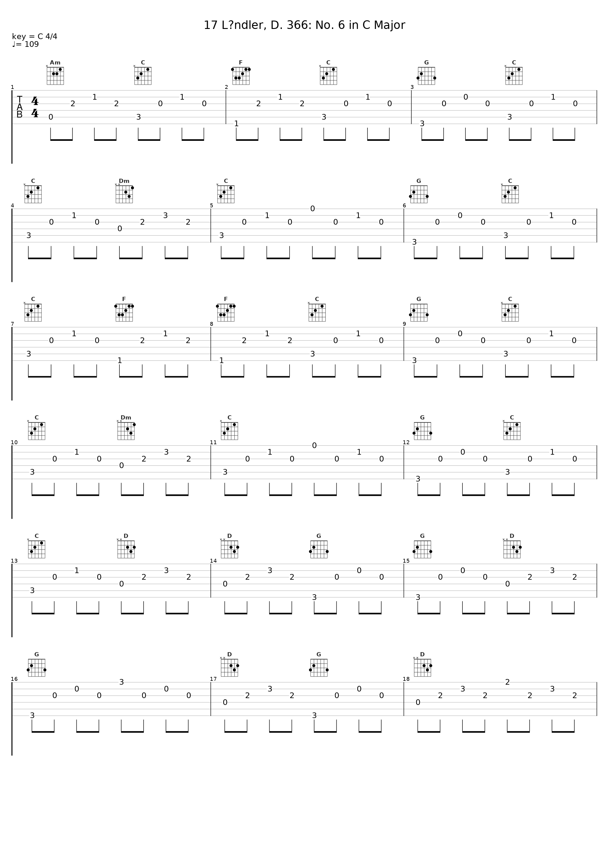 17 Ländler, D. 366: No. 6 in C Major_Franz Schubert,Mu Dimon,Songs of Birdland_1