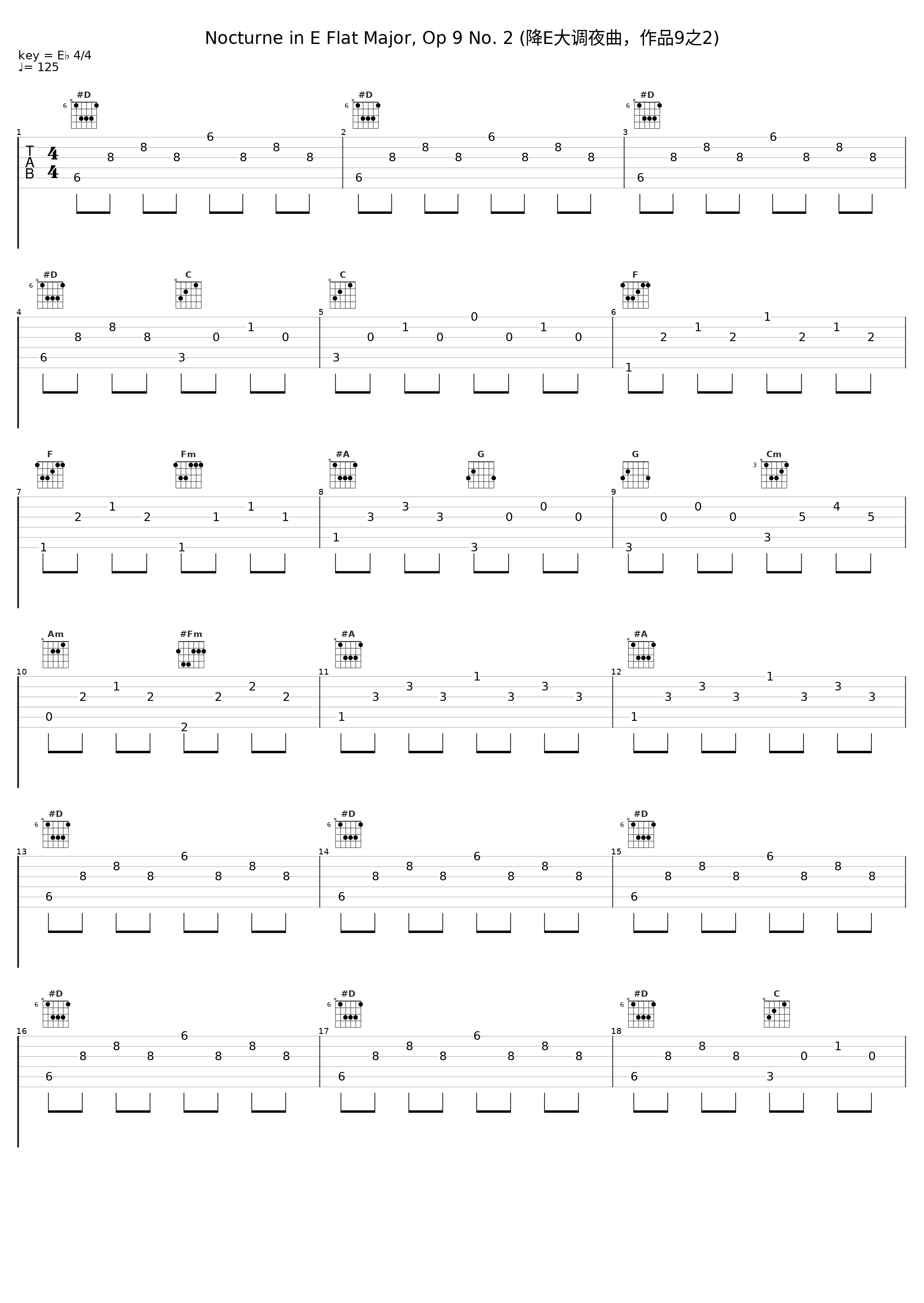 Nocturne in E Flat Major, Op 9 No. 2 (降E大调夜曲，作品9之2)_Alberto Mozzati,Frédéric Chopin_1