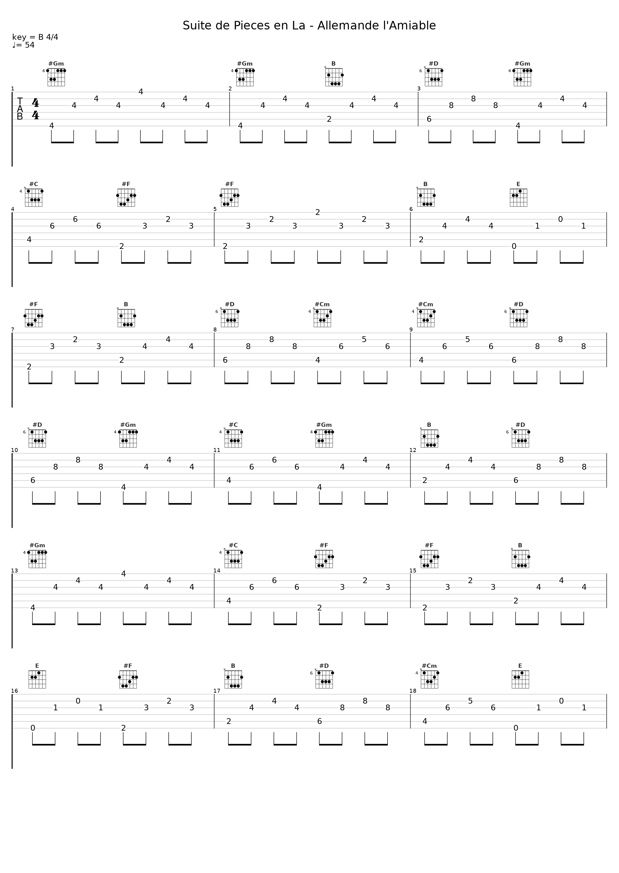 Suite de Pieces en La - Allemande l'Amiable_Louis Couperin_1