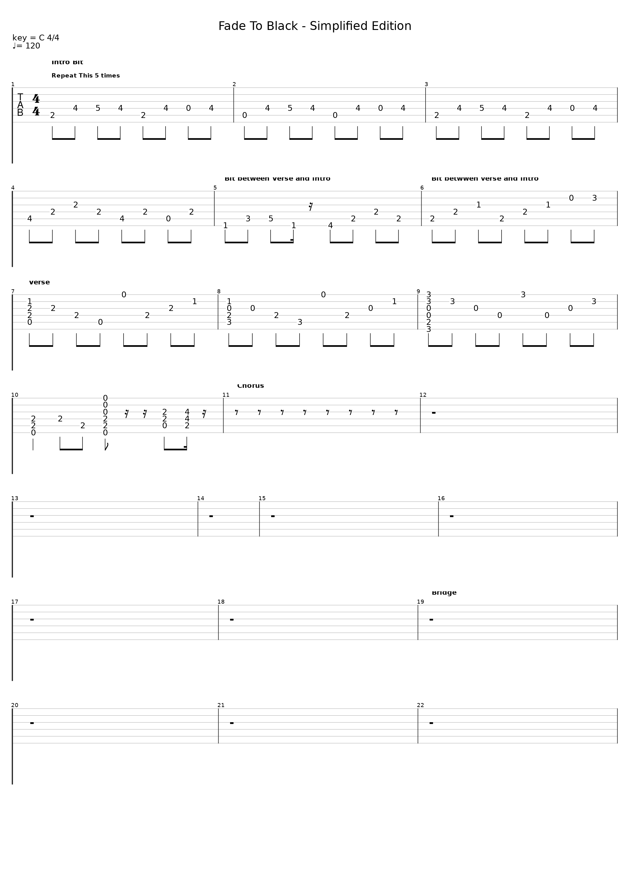 Fade To Black - Simplified Edition_Metallica_1