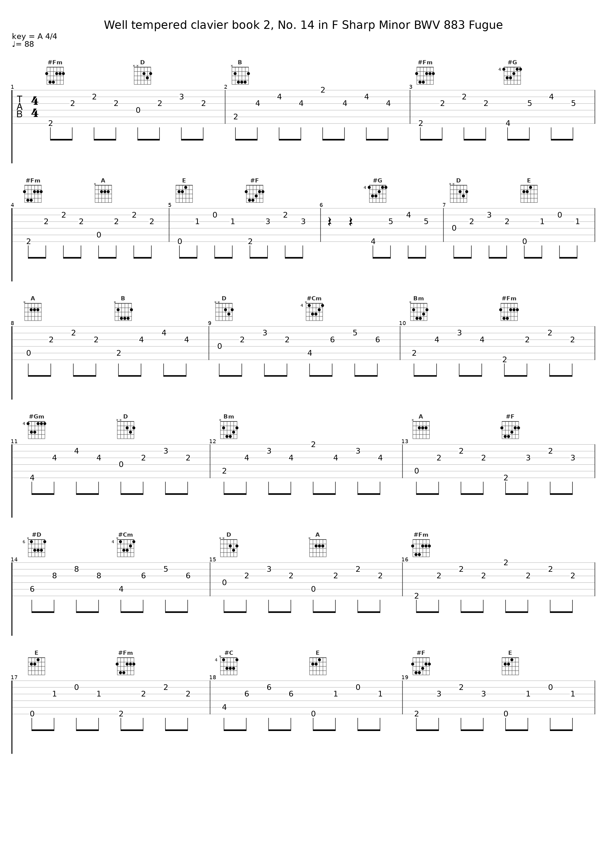 Well tempered clavier book 2, No. 14 in F Sharp Minor BWV 883 Fugue_Glenn Gould_1