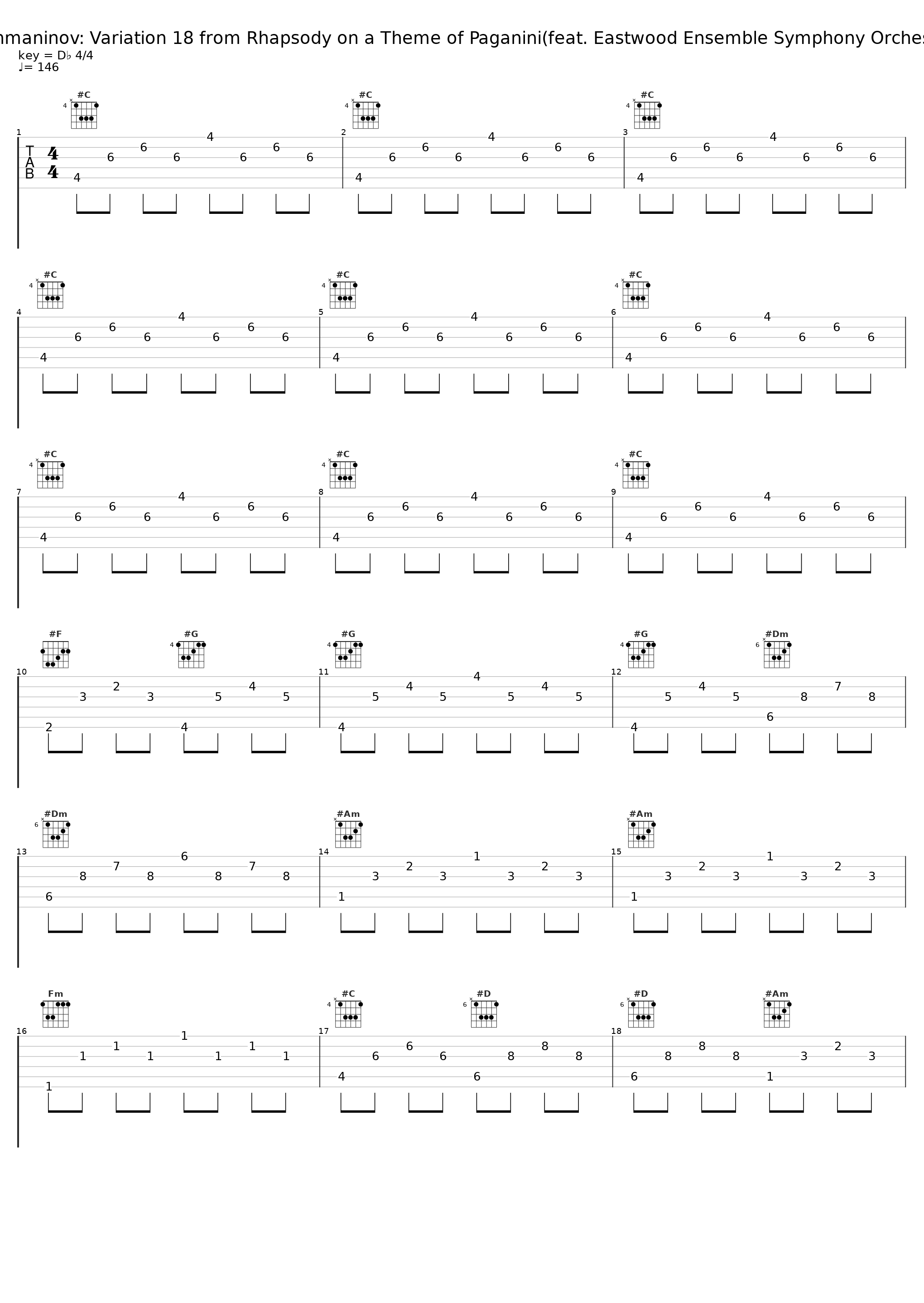 Rachmaninov: Variation 18 from Rhapsody on a Theme of Paganini(feat. Eastwood Ensemble Symphony Orchestra)_Daniel Roberts,Sergei Rachmaninoff,Eastwood Ensemble Symphony Orchestra_1