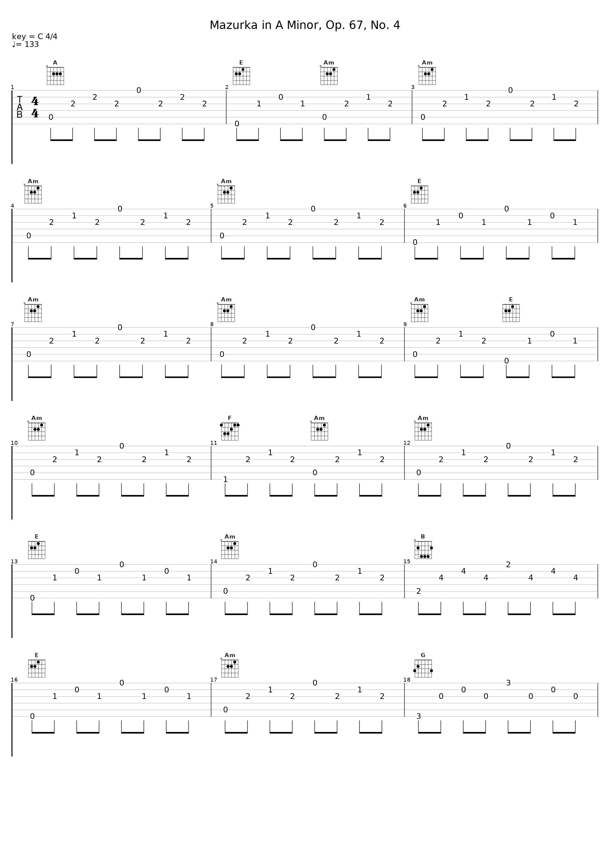 Mazurka in A Minor, Op. 67, No. 4_Katya_1