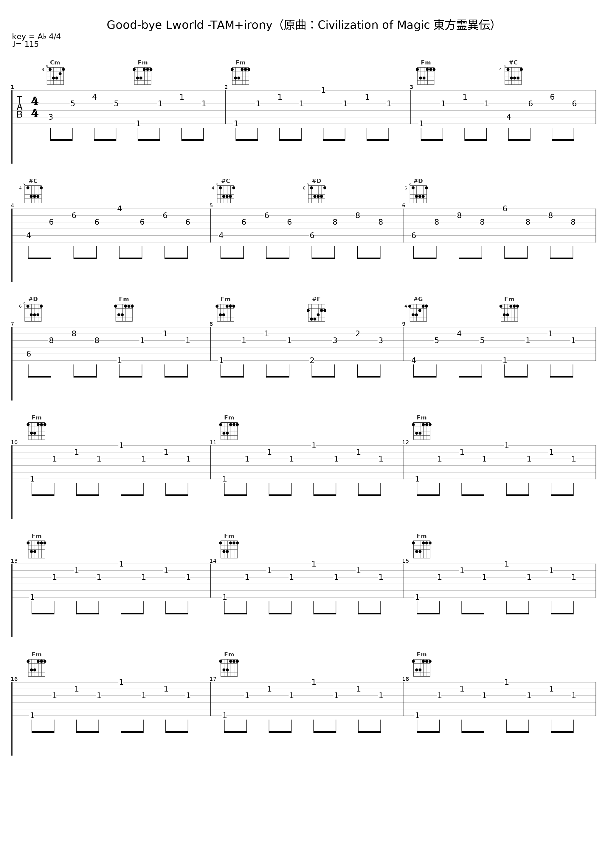 Good-bye Lworld -TAM+irony（原曲：Civilization of Magic 東方霊異伝）_TAMUSIC_1
