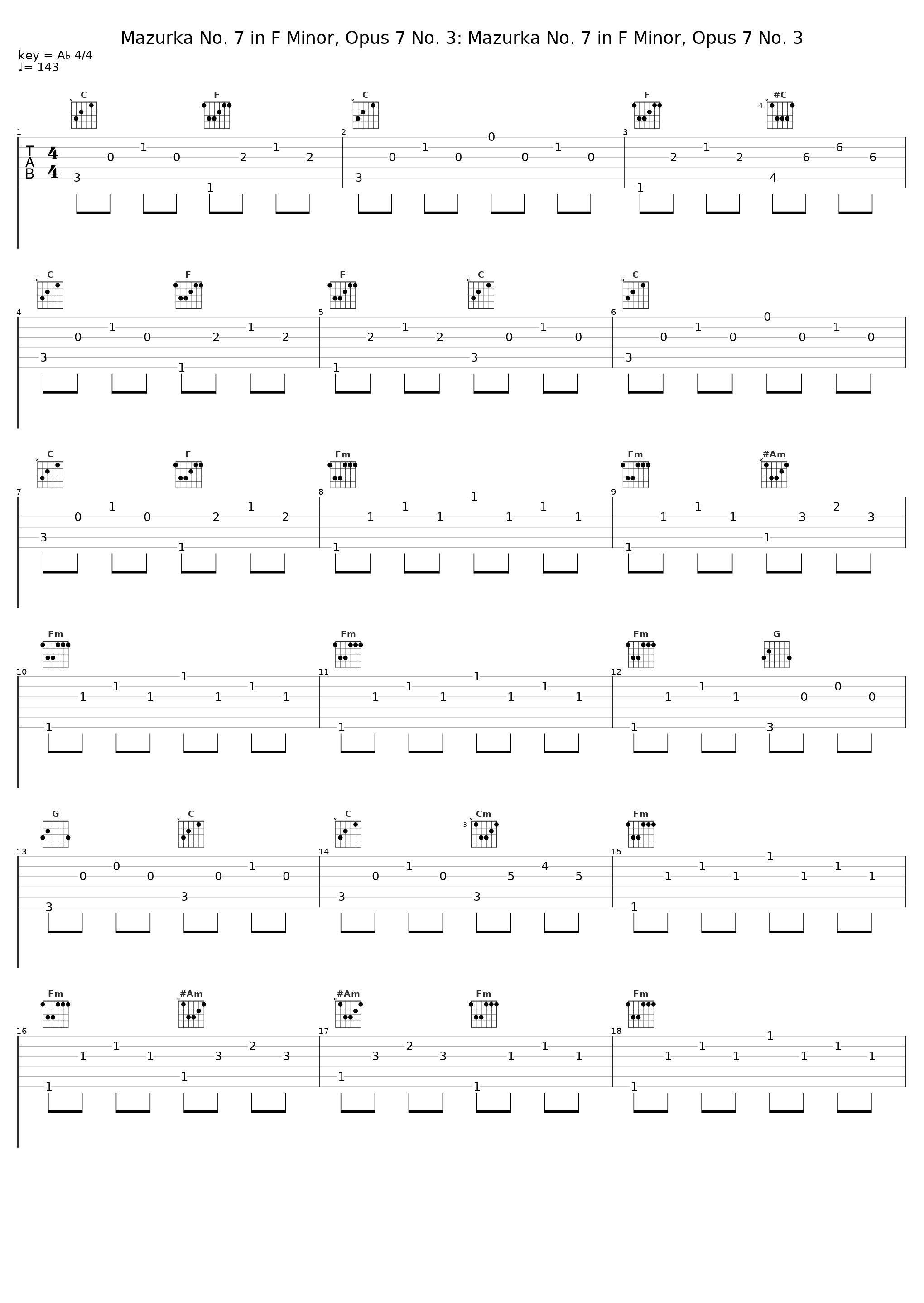 Mazurka No. 7 in F Minor, Opus 7 No. 3: Mazurka No. 7 in F Minor, Opus 7 No. 3_Arthur Rubenstein,Frédéric Chopin_1