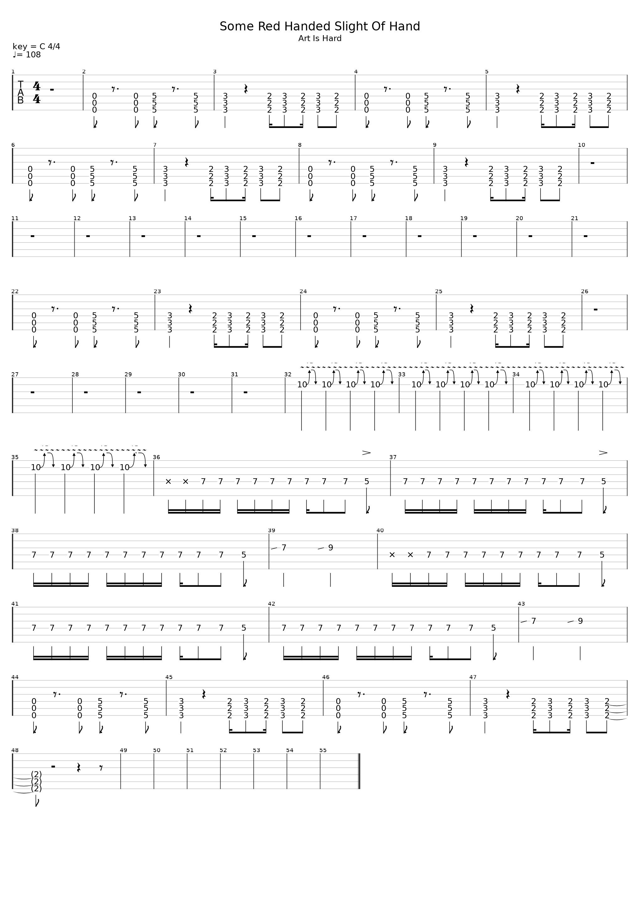 Some Red Handed Slight Of Hand_Cursive_1