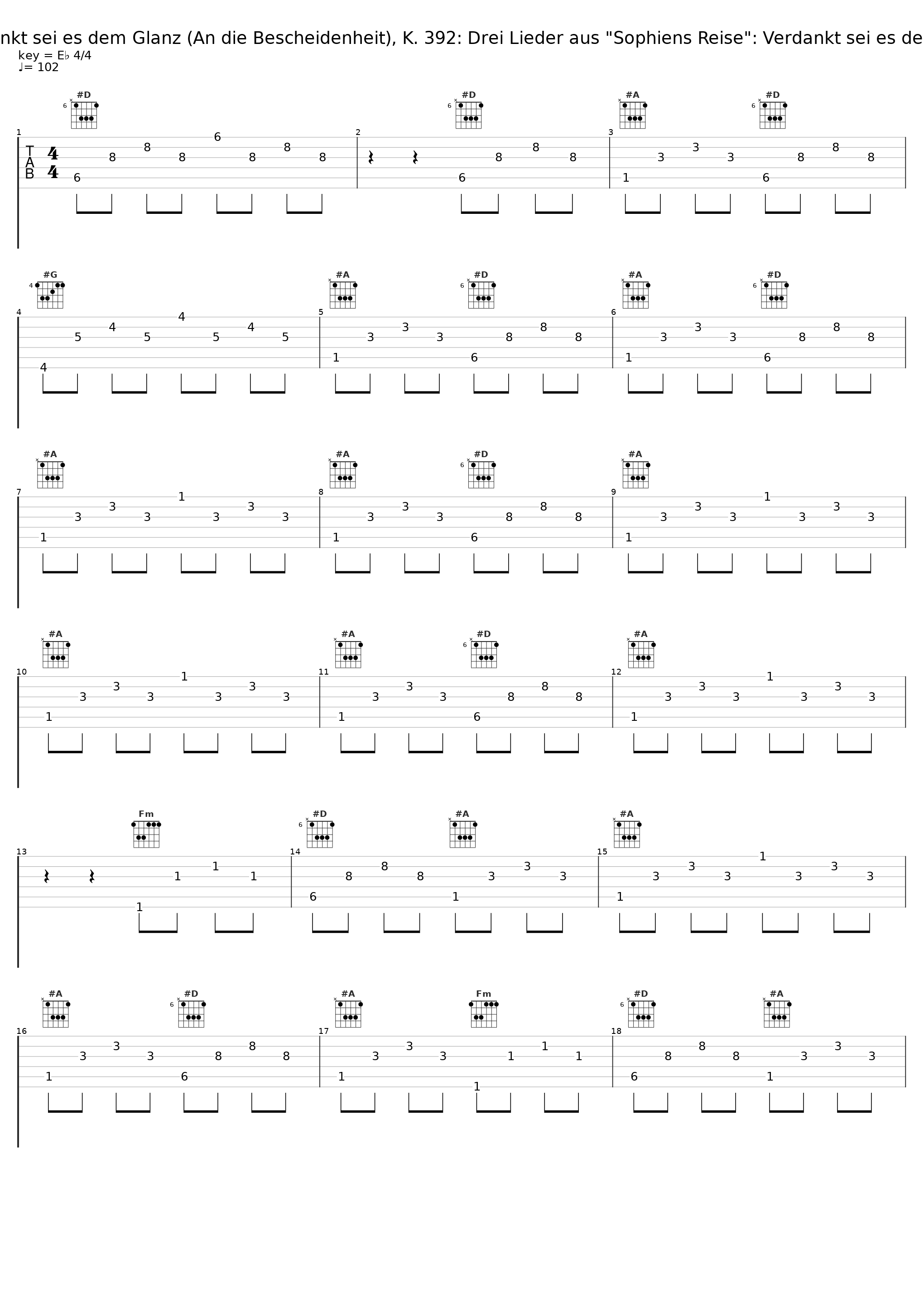 Drei Lieder aus "Sophiens Reise": Verdankt sei es dem Glanz (An die Bescheidenheit), K. 392: Drei Lieder aus "Sophiens Reise": Verdankt sei es dem Glanz (An die Bescheidenheit), K. 392_Sophie Karthäuser,Stephan Loges,Eugene Asti_1