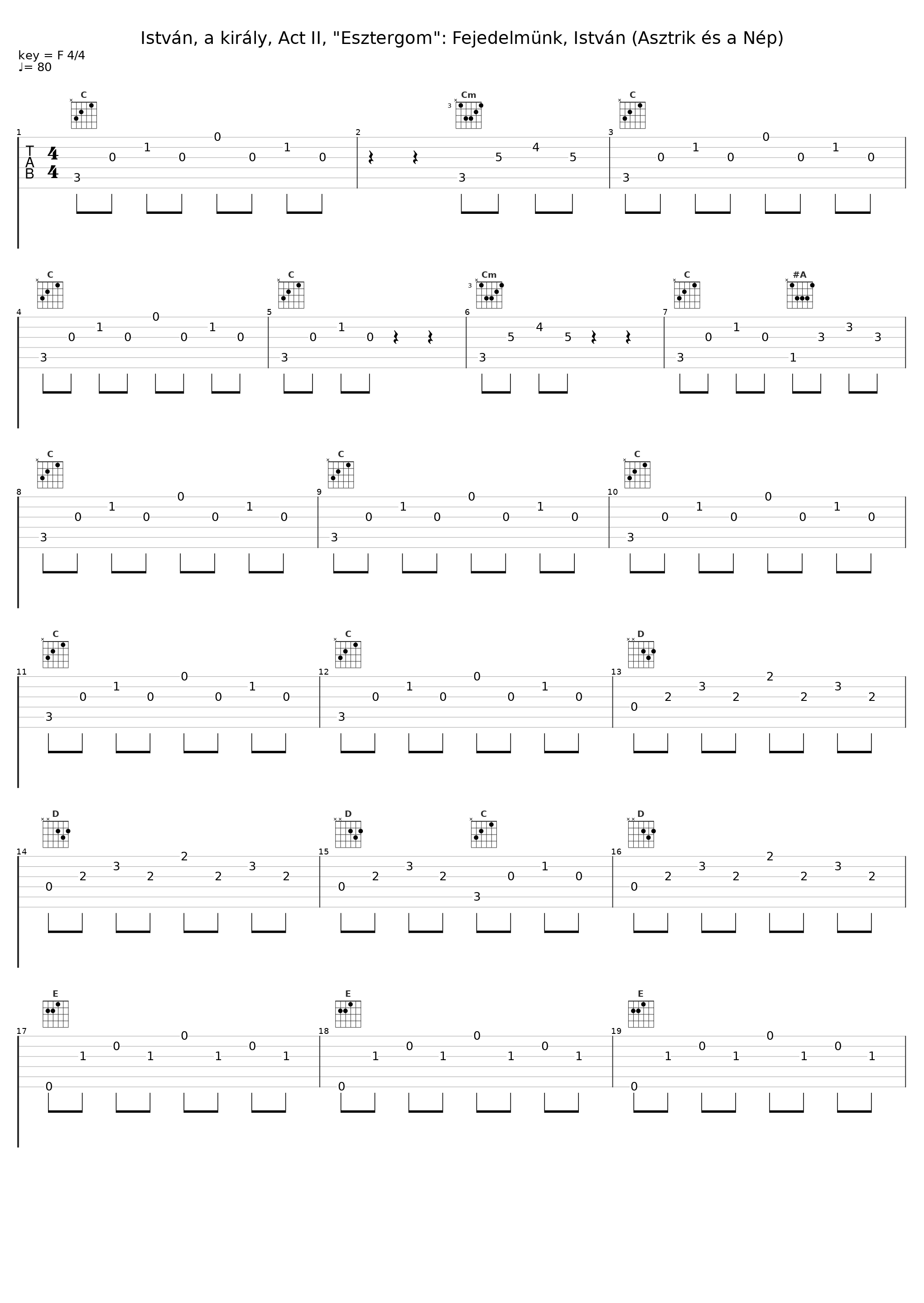 István, a király, Act II, "Esztergom": Fejedelmünk, István (Asztrik és a Nép)_Varga Miklós,Peter Balazs,Sandor Szakacsi,Sandor Soros,Máté Victor,Kati Berek,Gyula Vikidál,Sára Bernadett,Bill Gyula Deák,Sandor Halmagyi,Balázsovits Lajos,Nyertes Zsuzsa,Körtvélyessy Zsolt,Hűvösvölgyi Ildikó,Jacint Juhasz,Fonográf Ensemble,Illés Ensembl_1