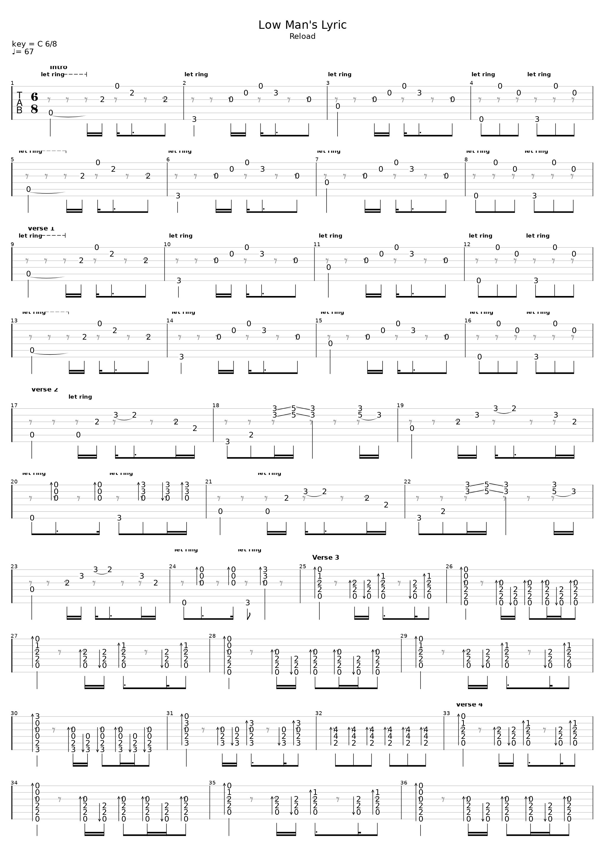 Low Man's Lyric B Tuning_Metallica_1