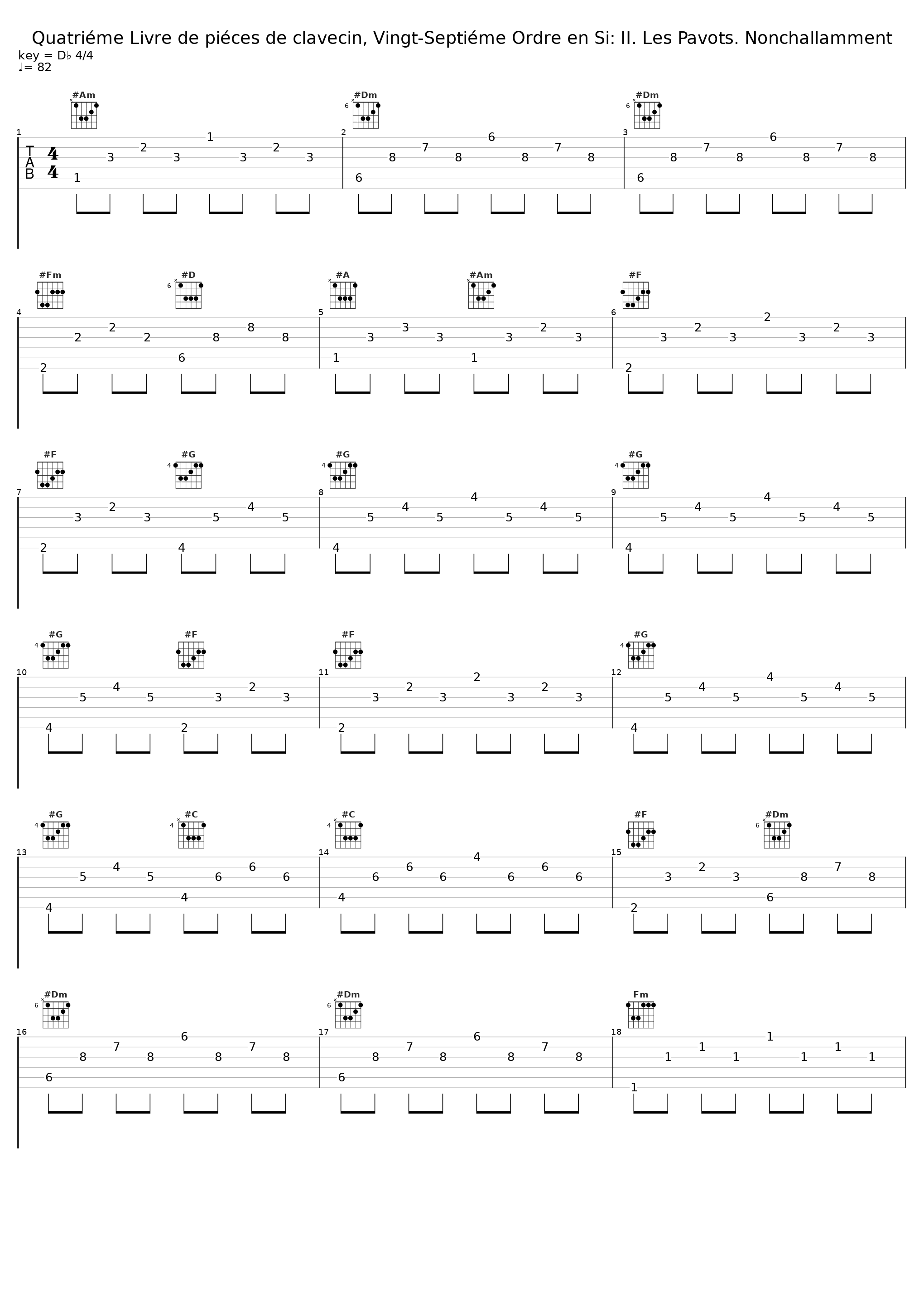 Quatriéme Livre de piéces de clavecin, Vingt-Septiéme Ordre en Si: II. Les Pavots. Nonchallamment_Bertrand Cuiller,Francois Couperin_1