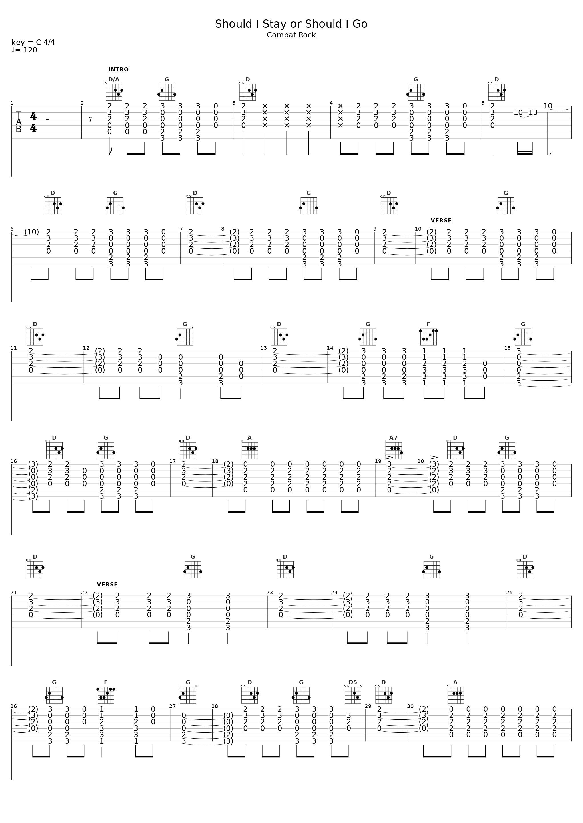 Should I Stay or Should I Go (Rocksmith)_The Clash_1