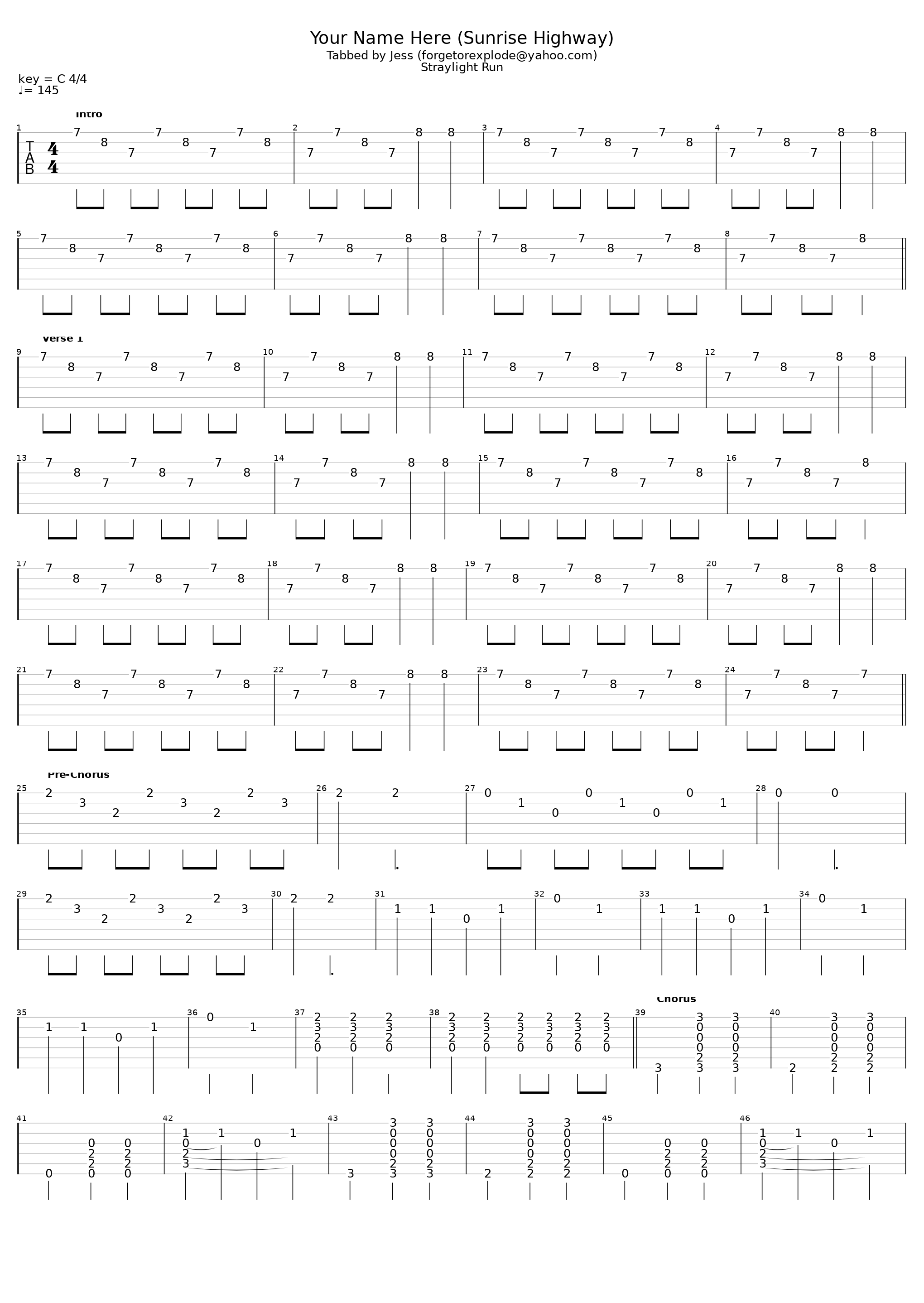 Your Name Here Sunrise Highway_Straylight Run_1