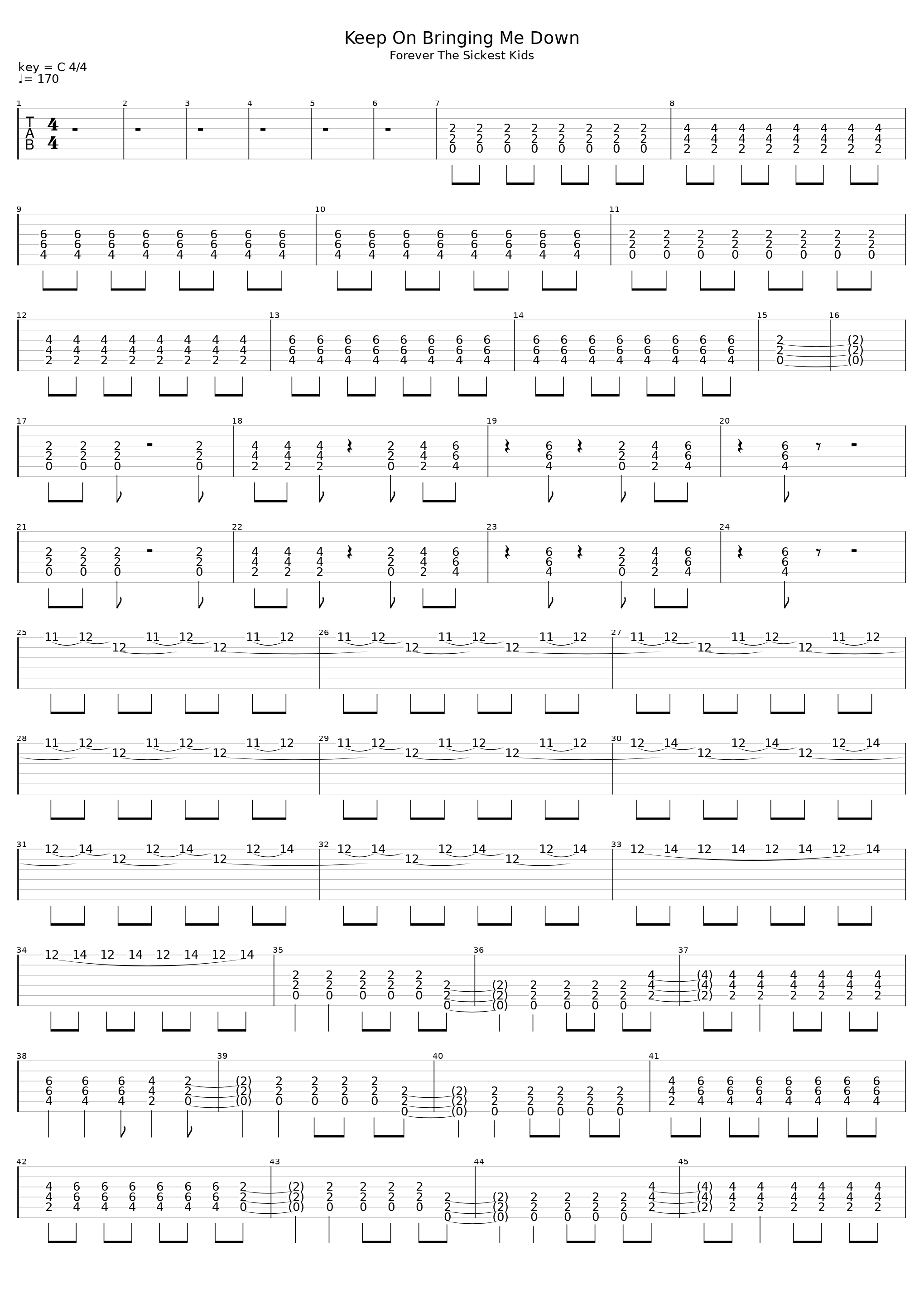 Keep On Bringing Me Down_Forever The Sickest Kids_1