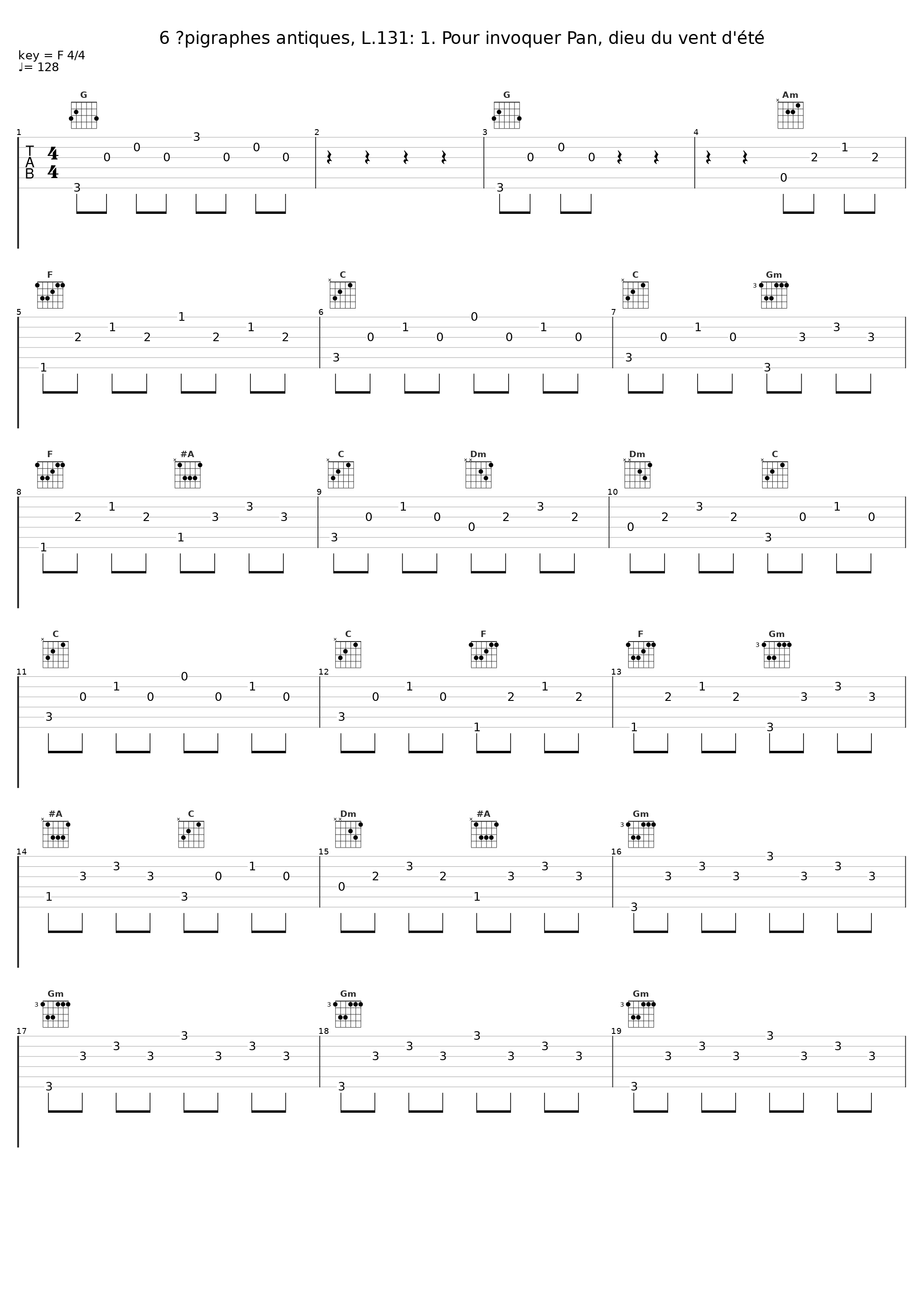 6 Épigraphes antiques, L.131: 1. Pour invoquer Pan, dieu du vent d'été_Carol Comune,Achille-Claude Debussy_1