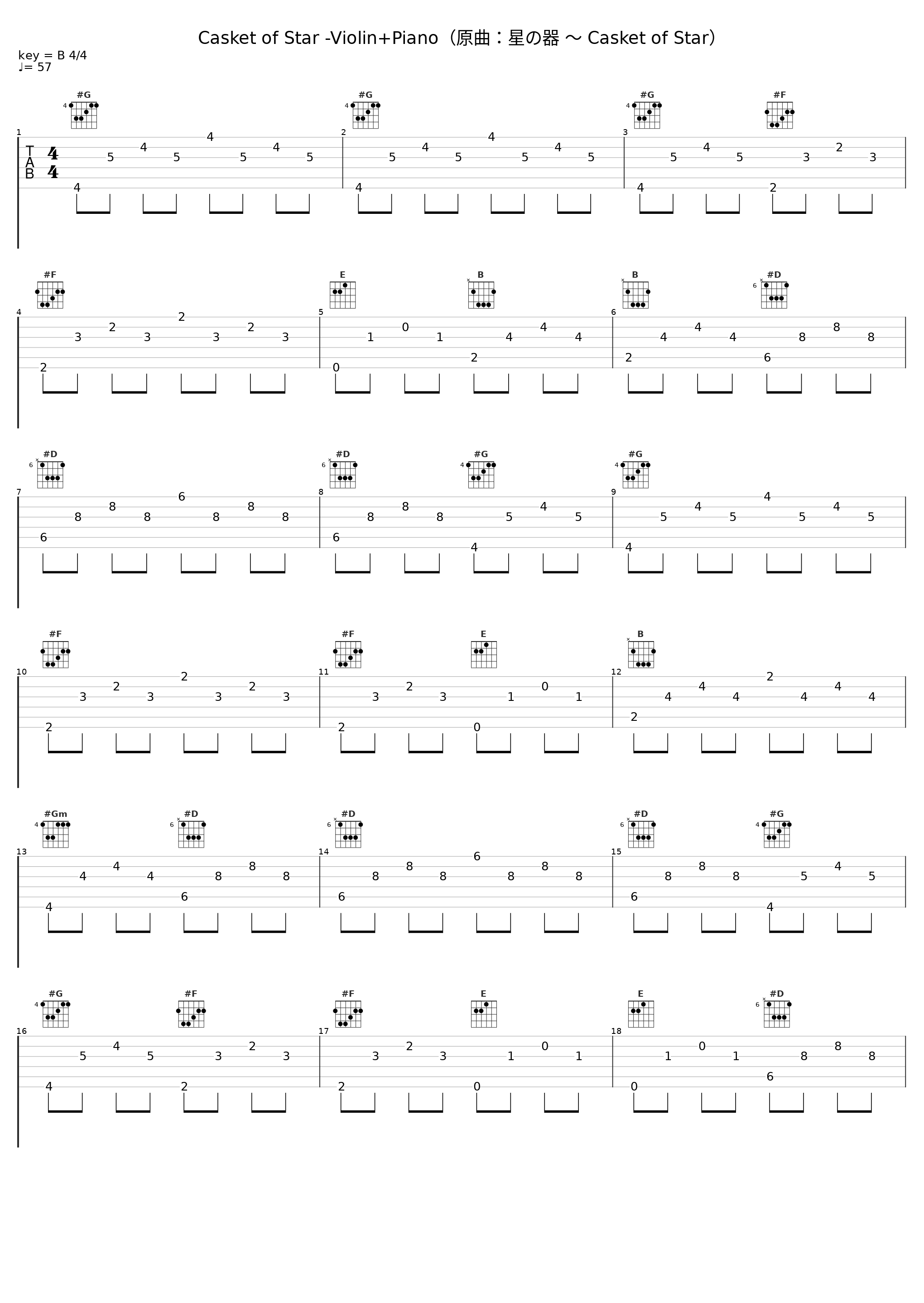 Casket of Star -Violin+Piano（原曲：星の器 ～ Casket of Star）_TAMUSIC_1