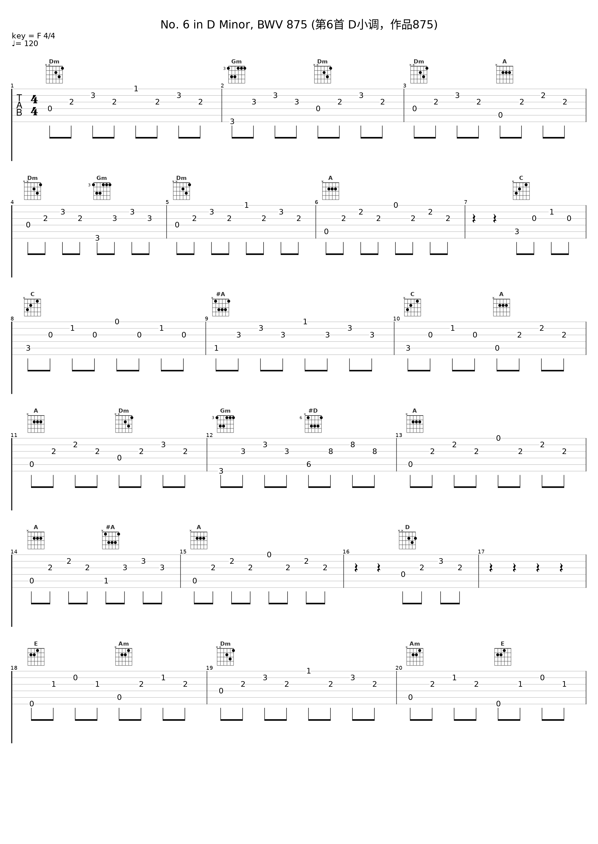 No. 6 in D Minor, BWV 875 (第6首 D小调，作品875)_Jenő Jandó_1