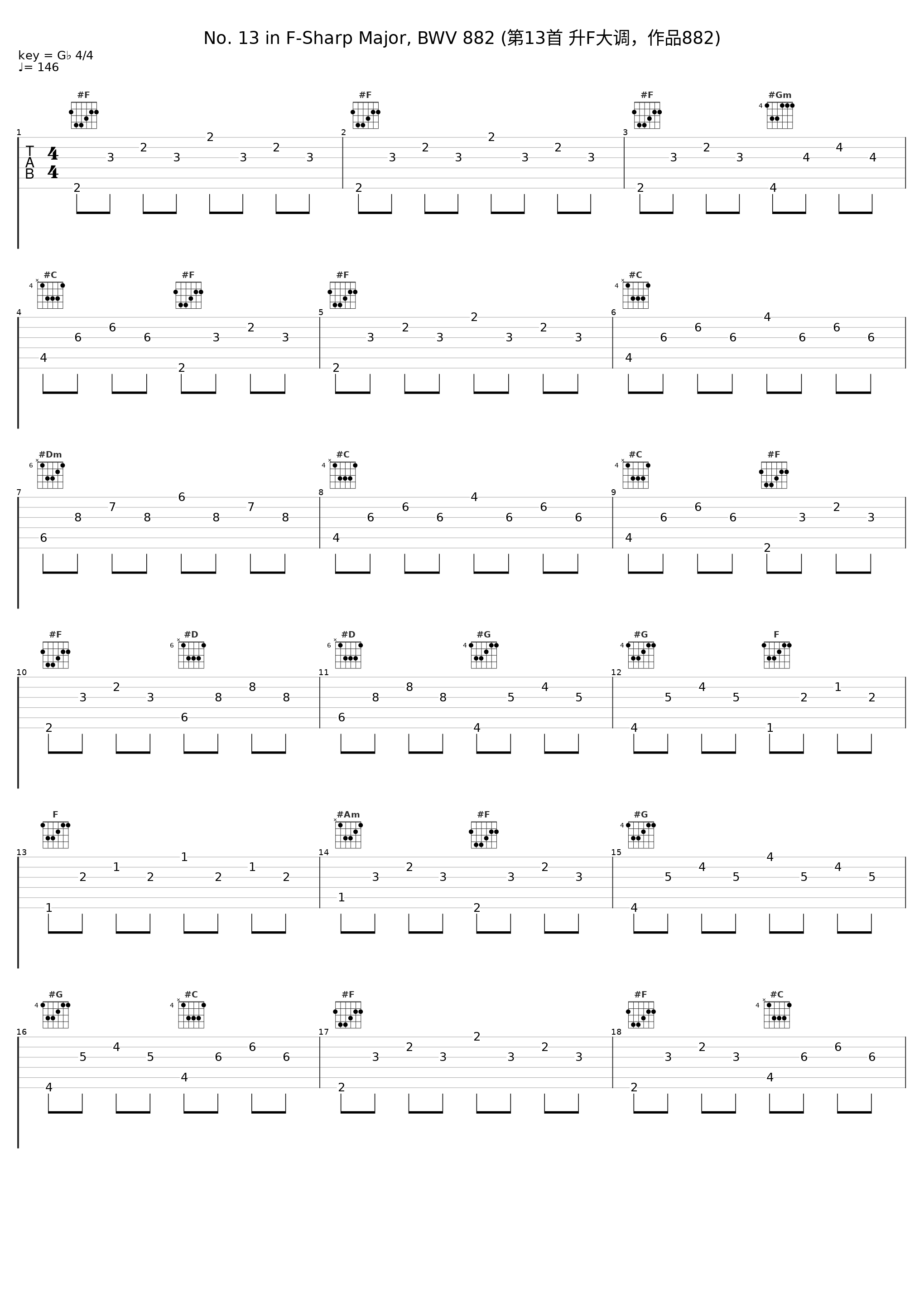 No. 13 in F-Sharp Major, BWV 882 (第13首 升F大调，作品882)_Jenő Jandó_1