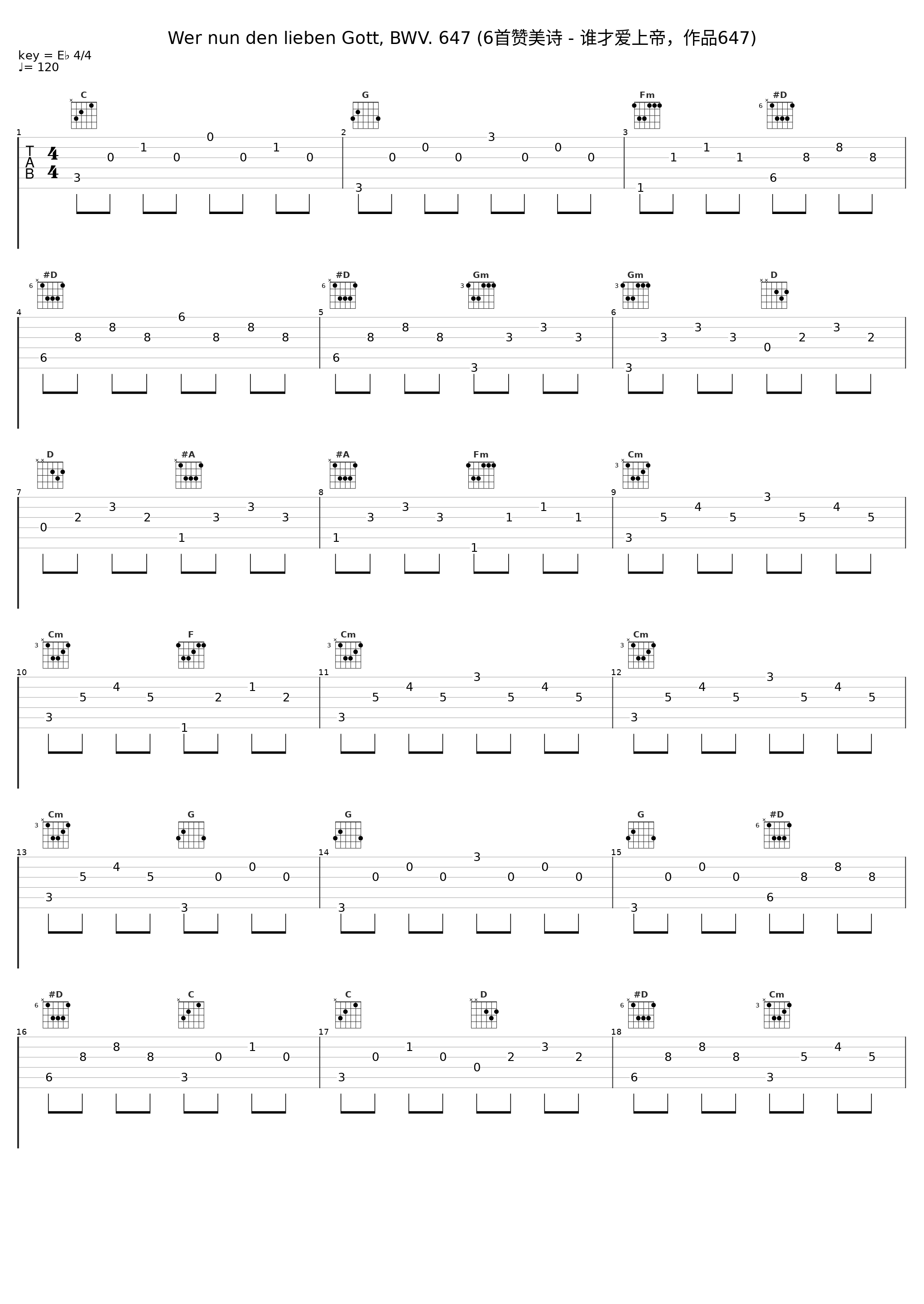 Wer nun den lieben Gott, BWV. 647 (6首赞美诗 - 谁才爱上帝，作品647)_Hans Fagius_1