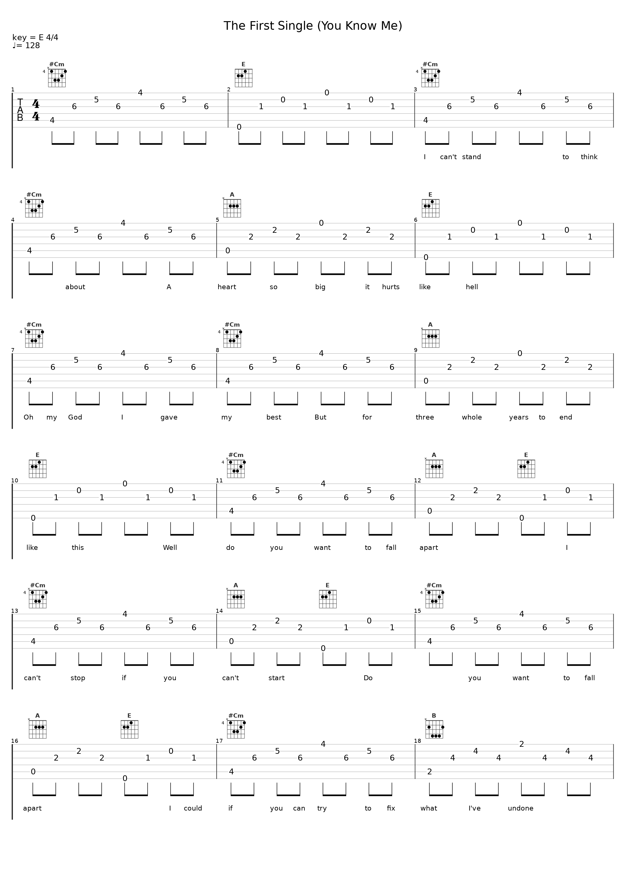 The First Single (You Know Me)_The Format_1